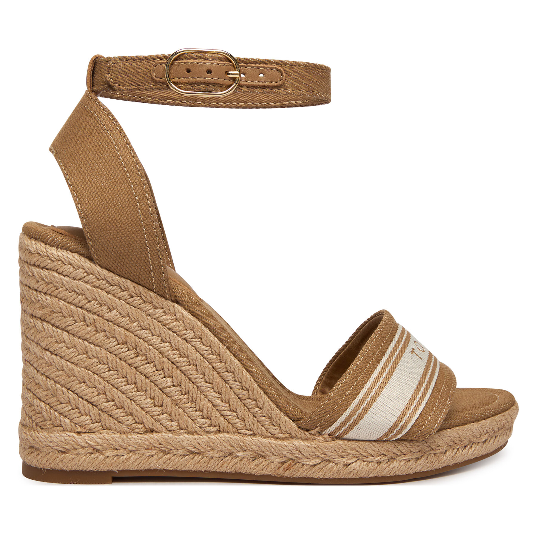 Tommy Hilfiger Espadryle High Wedge Espad Webbing FW0FW09342 Beżowy