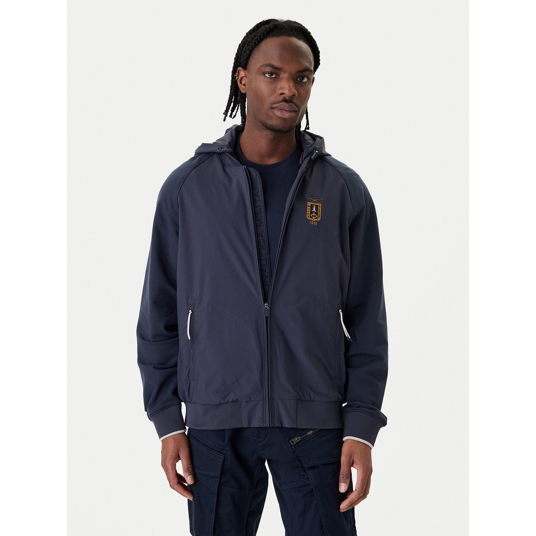 Aeronautica Militare Kurtka przejściowa 261AF0519UCT04291 Granatowy Regular Fit