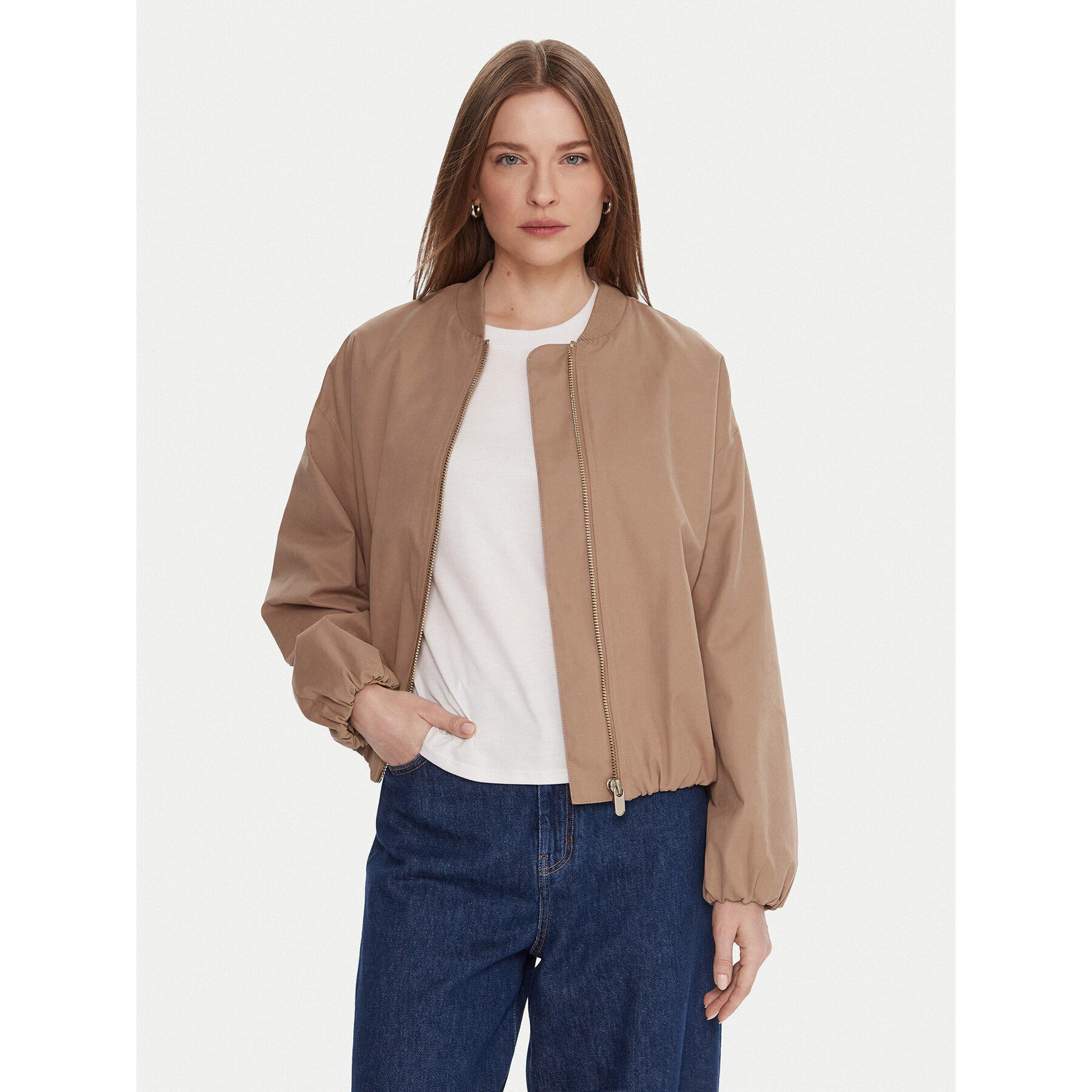 Tatuum Kurtka bomber Sakalino T2503.012 Beżowy Loose Fit
