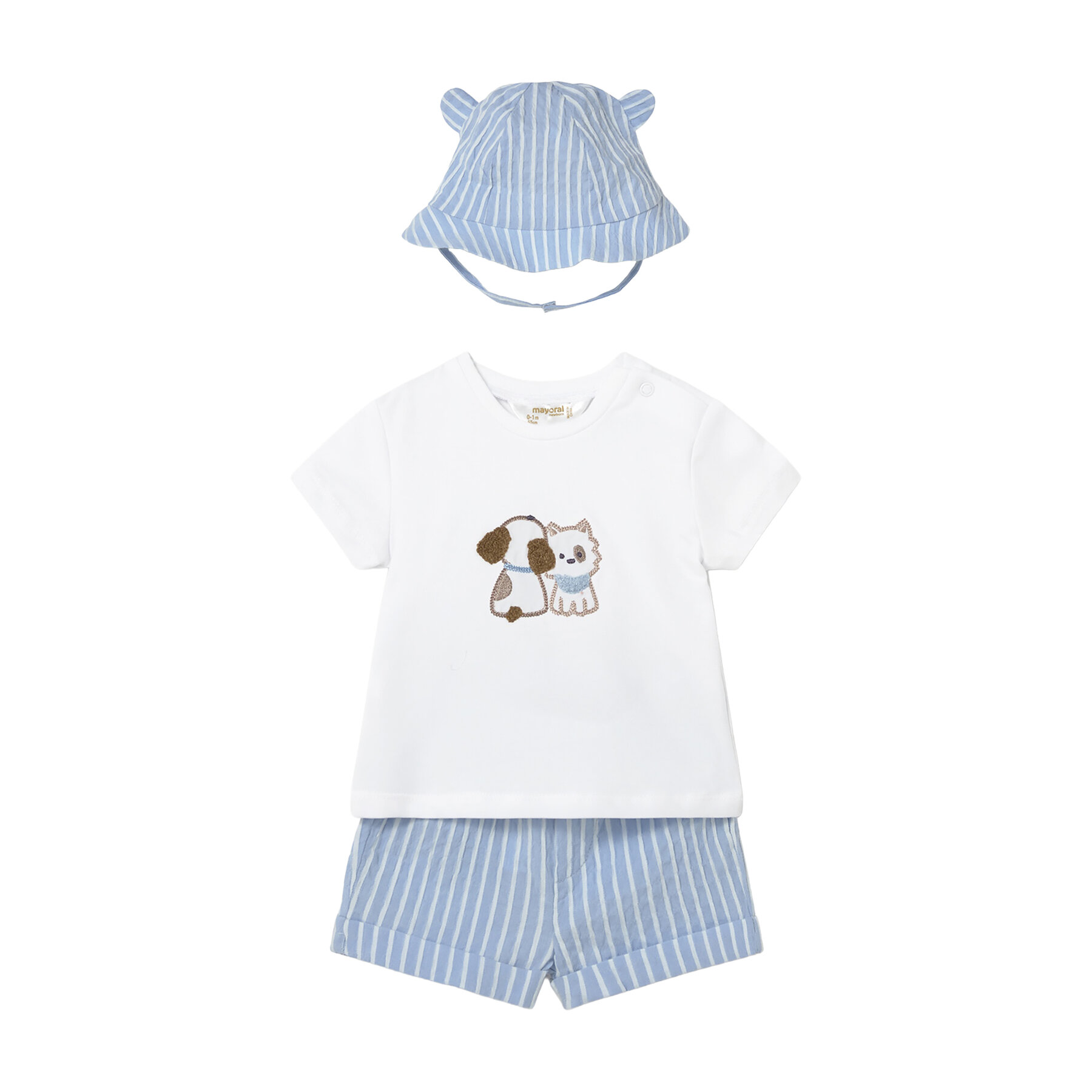 Mayoral Komplet t-shirt i spodenki 1276 Błękitny Regular Fit