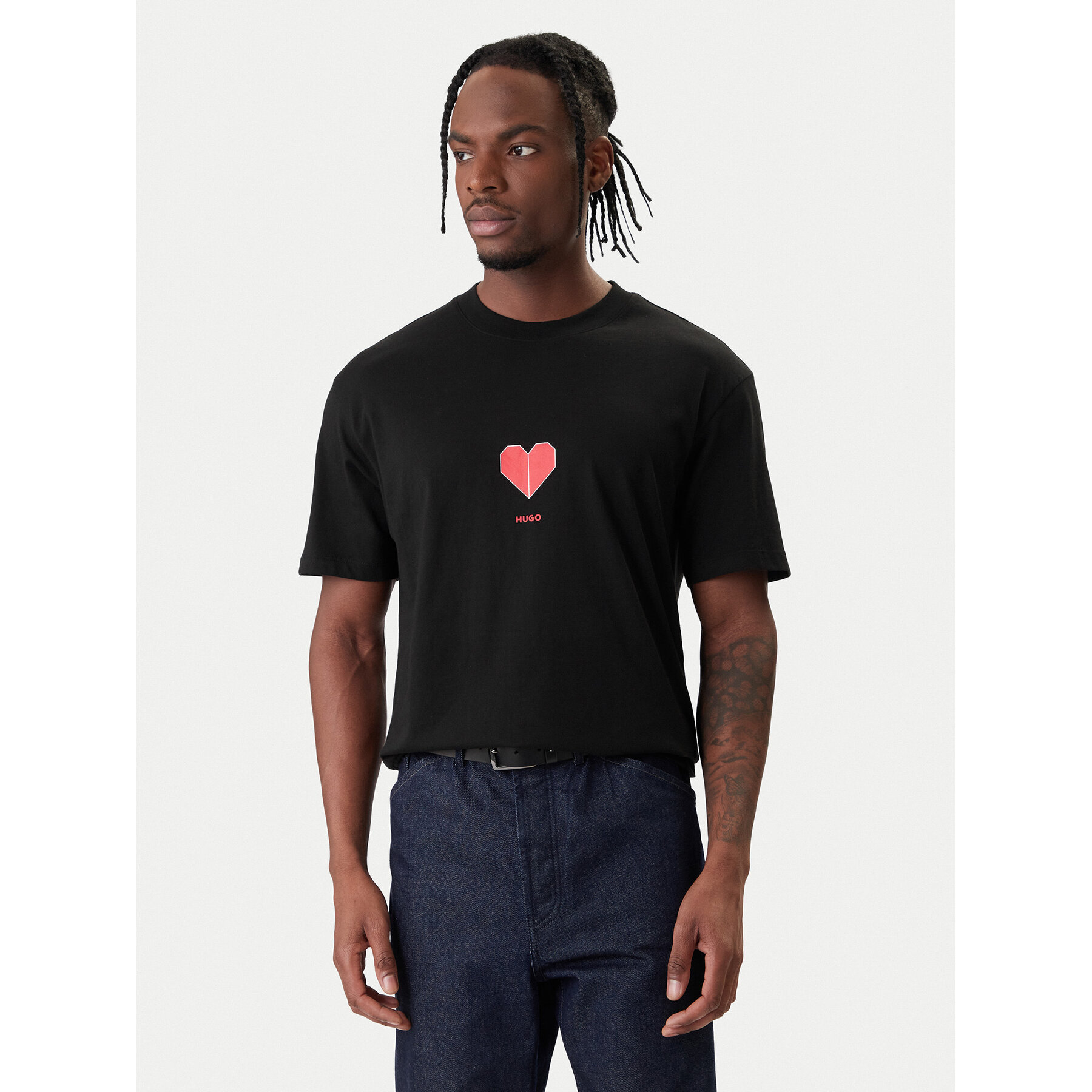 HUGO T-Shirt Dalentin 50553429 Czarny Relaxed Fit