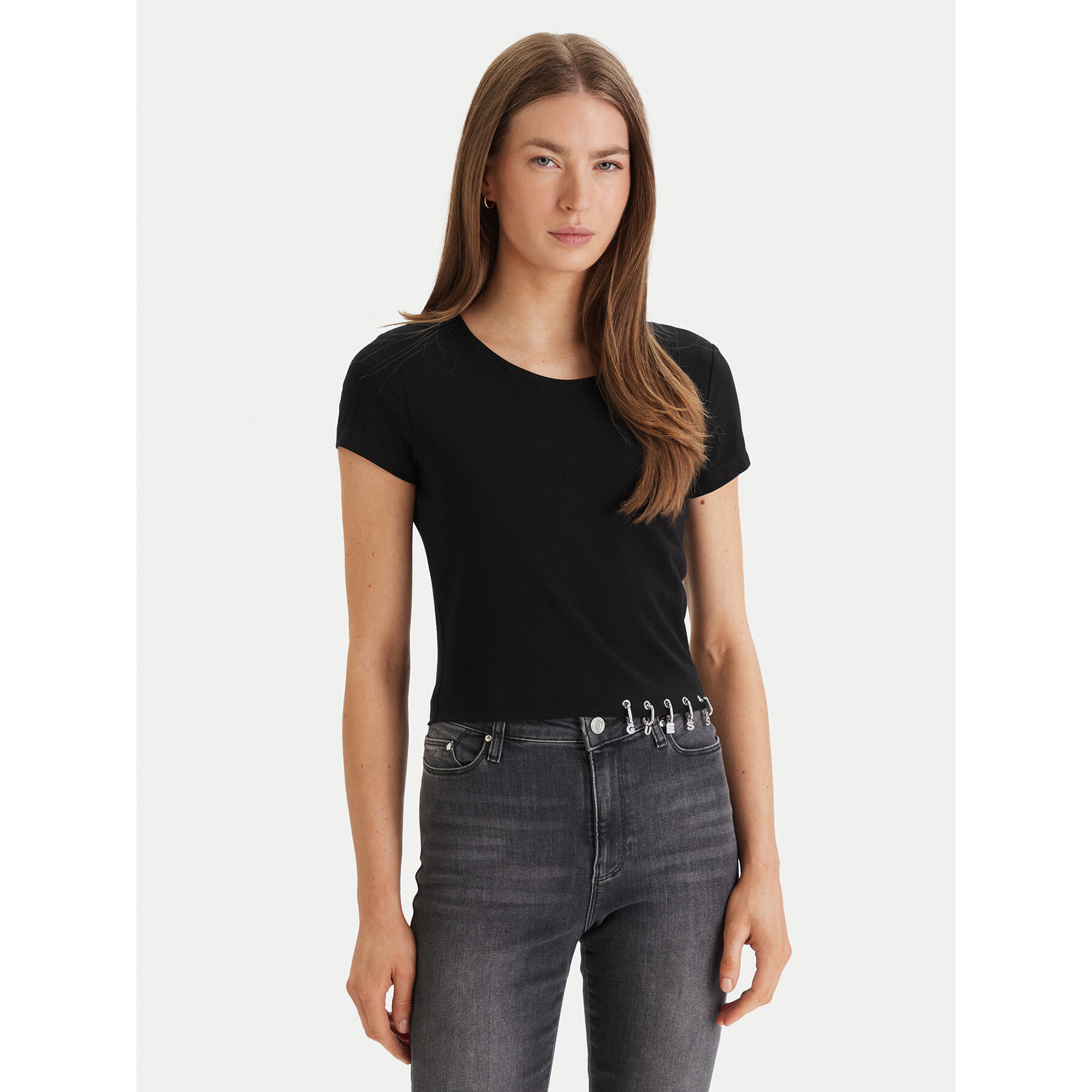 Guess T-Shirt W6GP11 K2933 Czarny Regular Fit