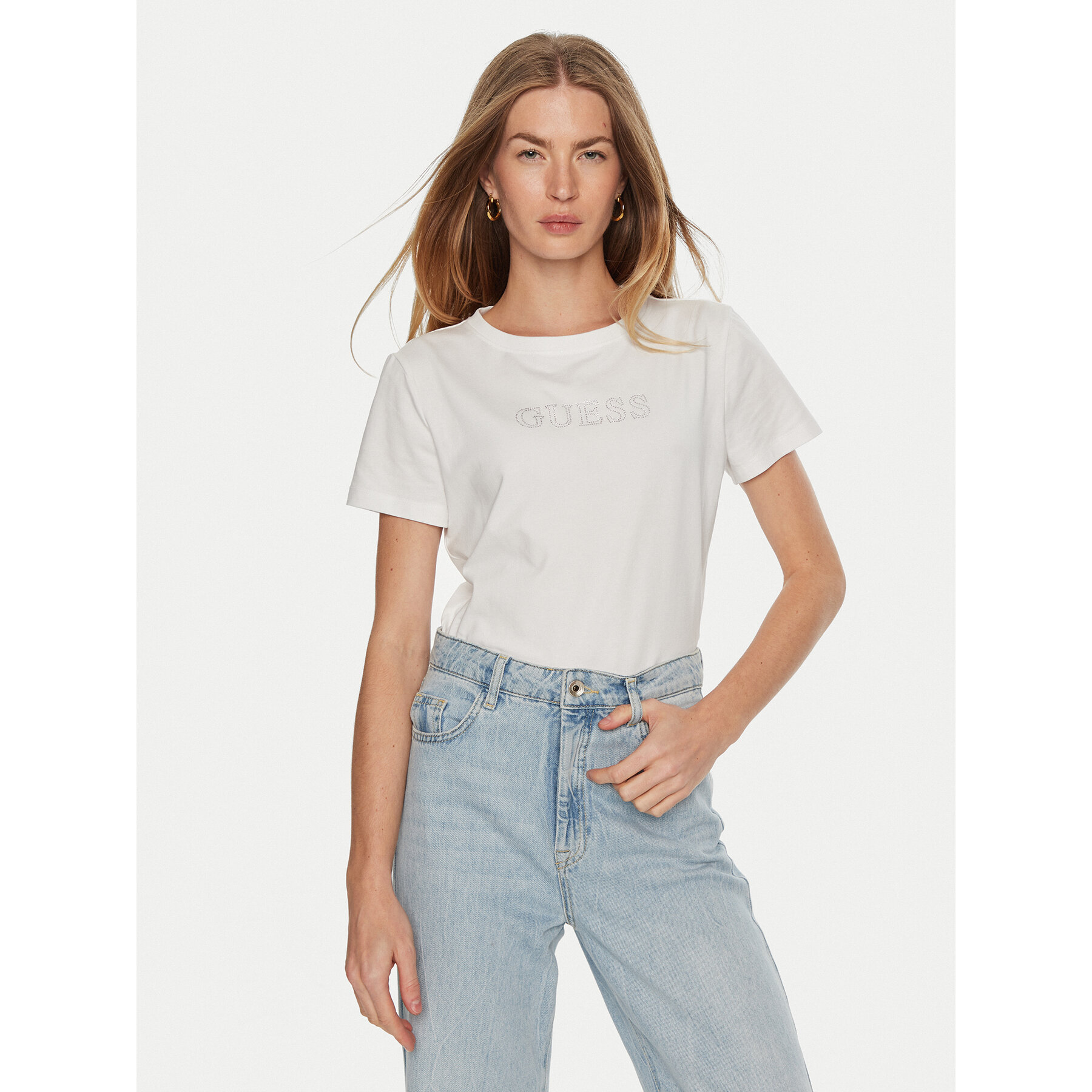 Guess T-Shirt V3BI11 J1314 Biały Regular Fit