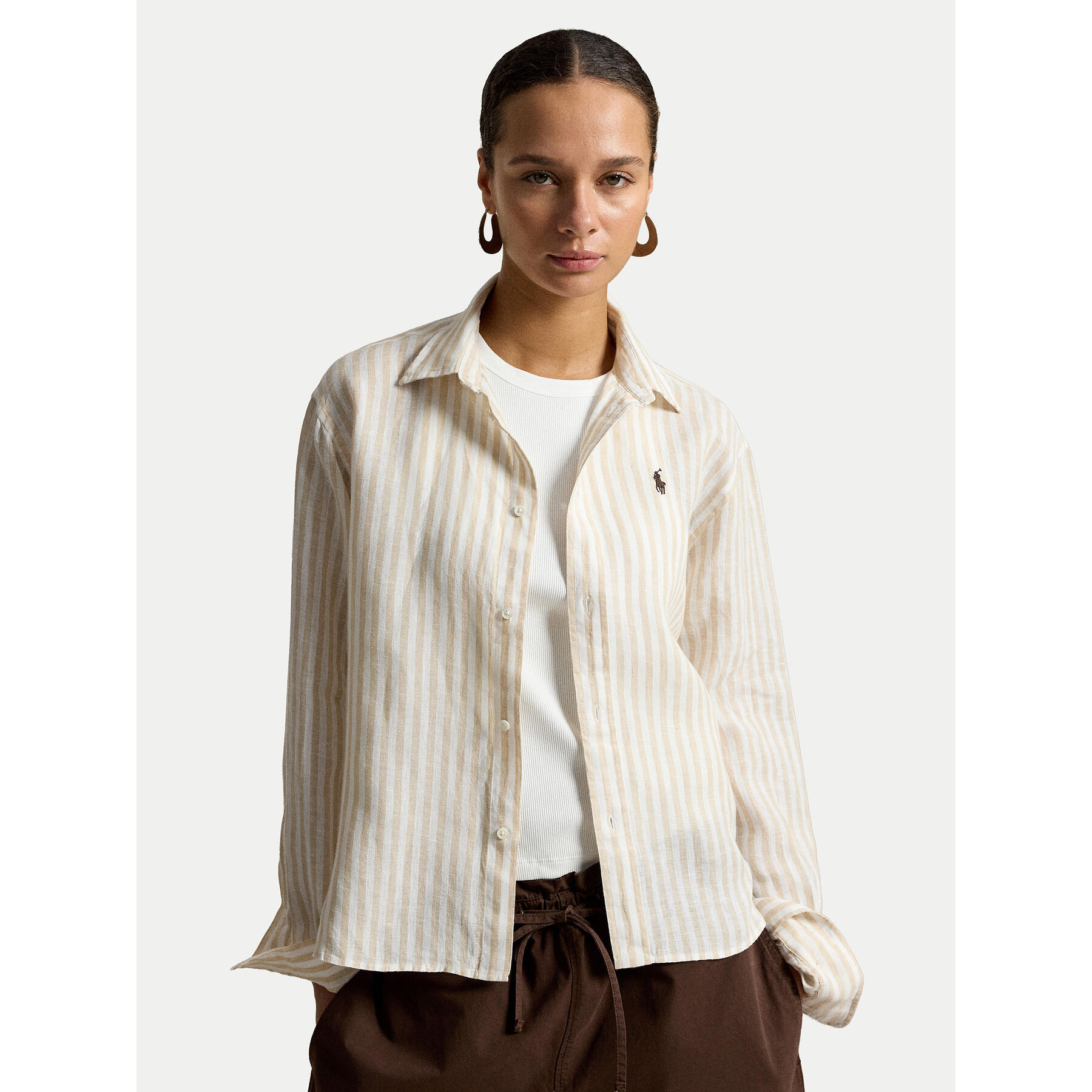 Polo Ralph Lauren Koszula 211935130504 Beżowy jasny Relaxed Fit