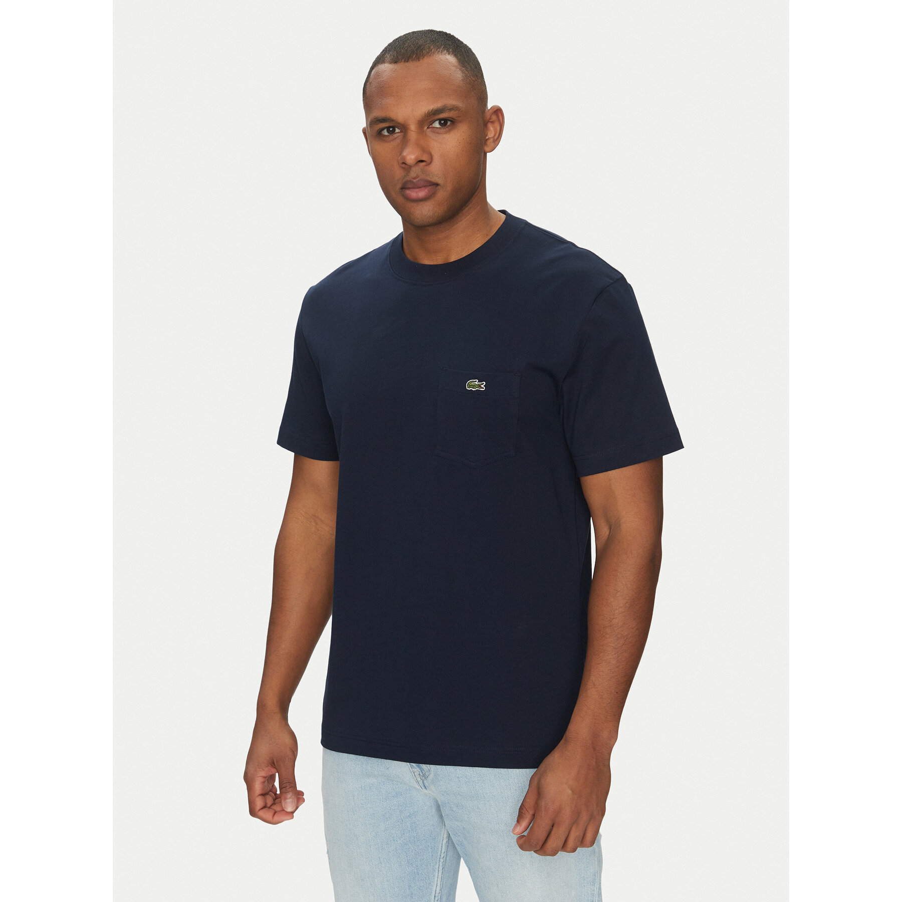 Lacoste T-Shirt TH2827 Granatowy Regular Fit