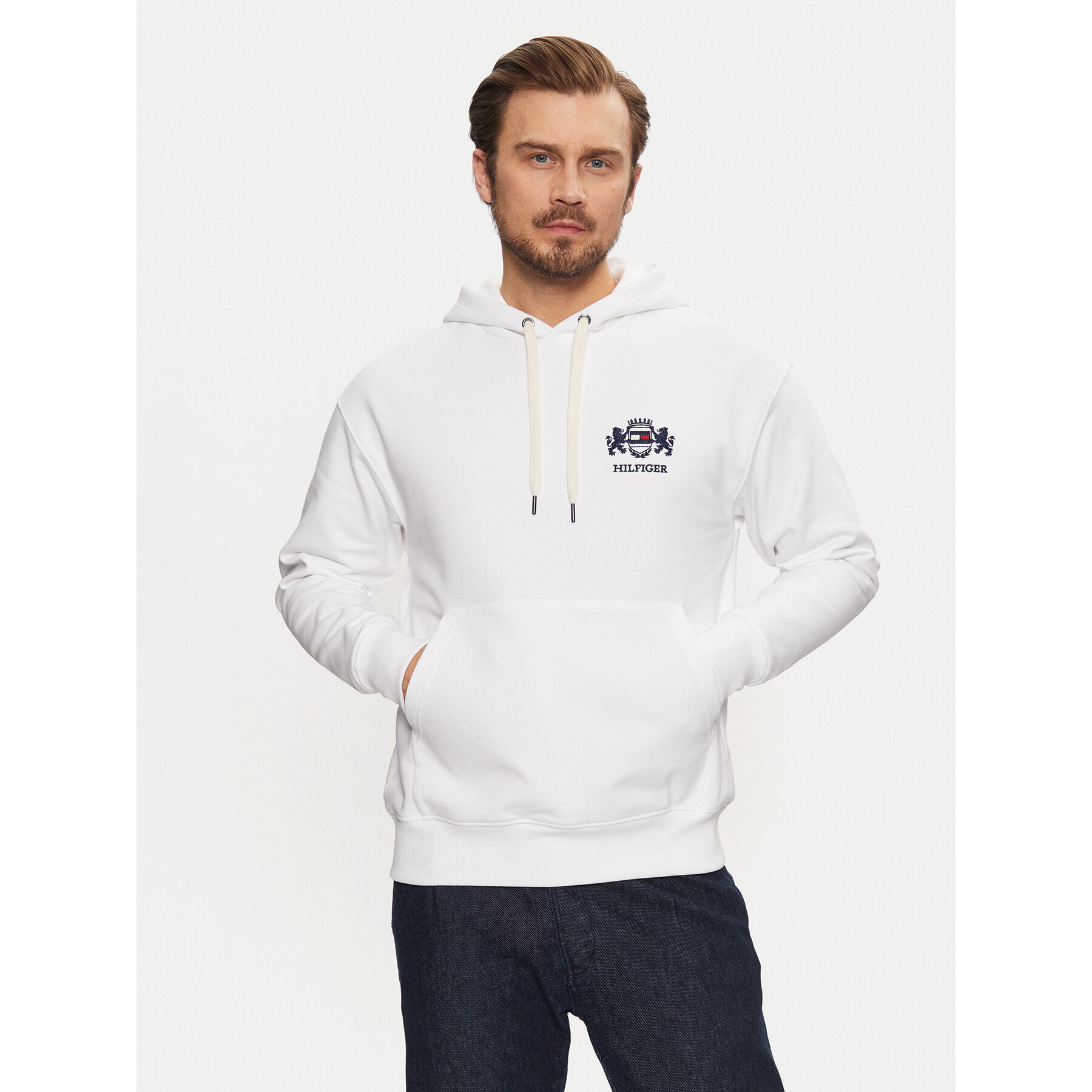 Tommy Hilfiger Bluza MW0MW37462 Biały Regular Fit