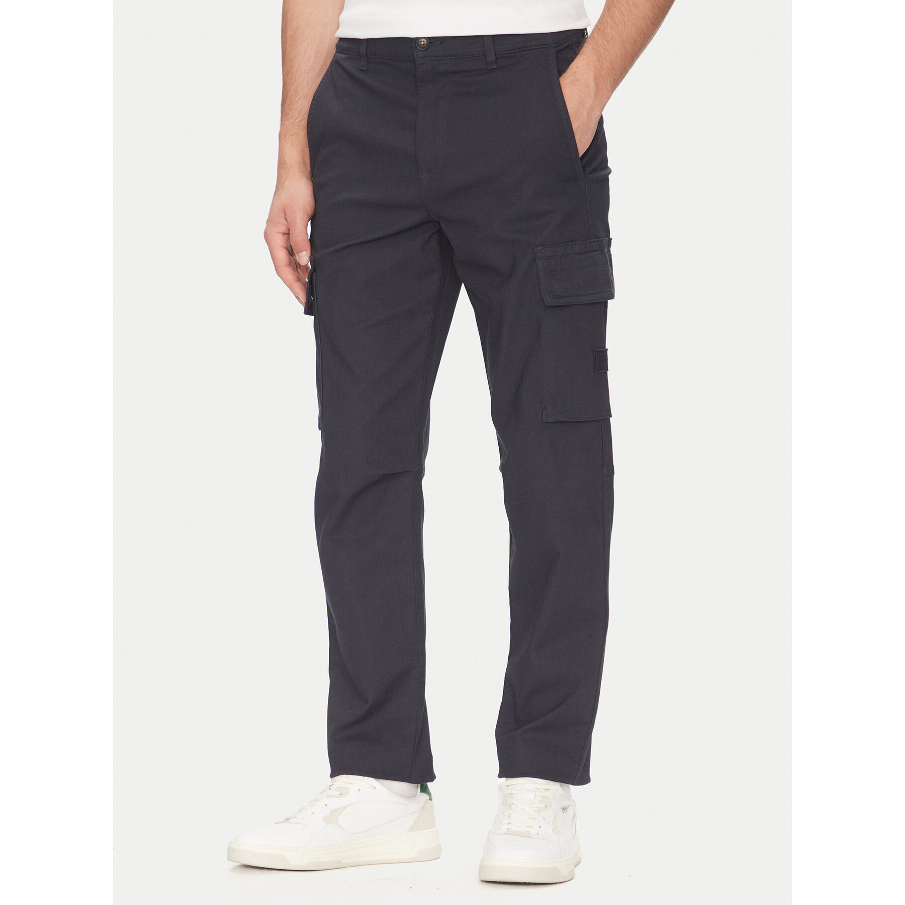 BOSS Spodnie materiałowe 50536882 Granatowy Regular Fit