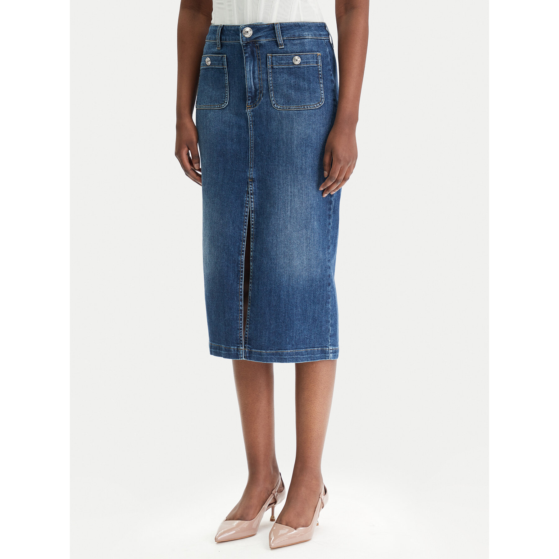 Liu Jo Spódnica jeansowa UA6259 D0275 Niebieski Regular Fit