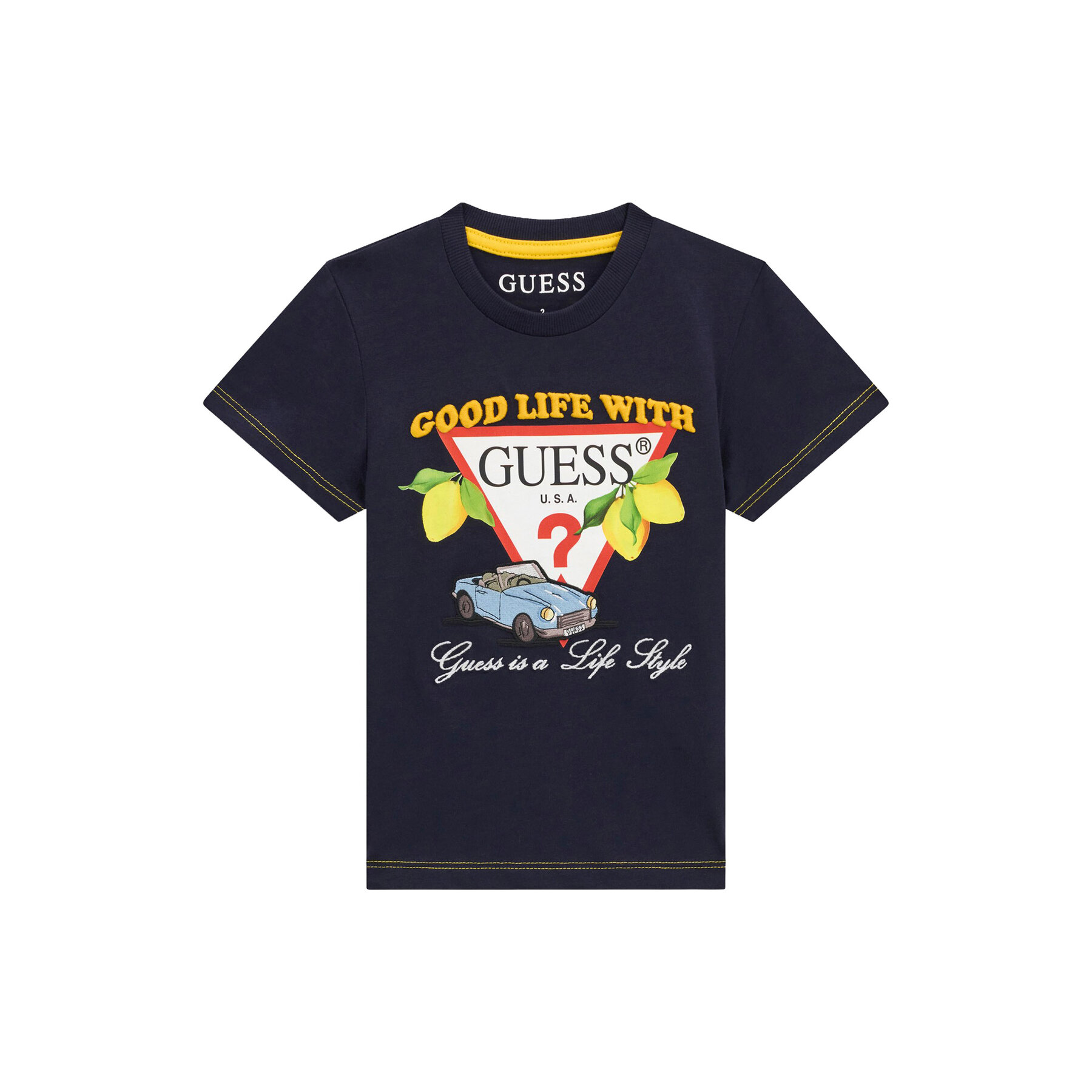 Guess T-Shirt N6GI07 K8HM4 Granatowy Regular Fit