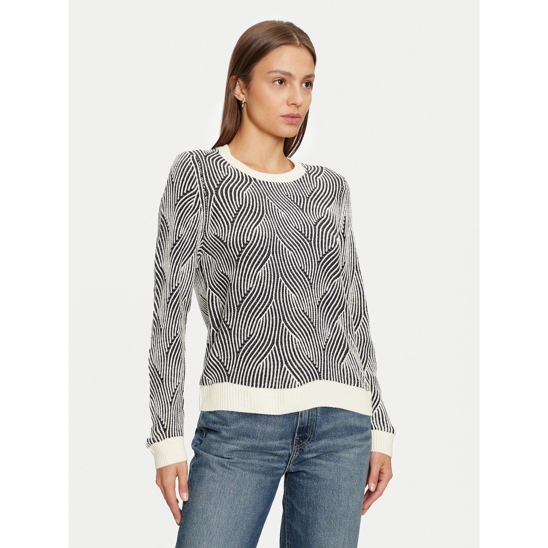 Vila Sweter Doreen 14099775 Beżowy Regular Fit