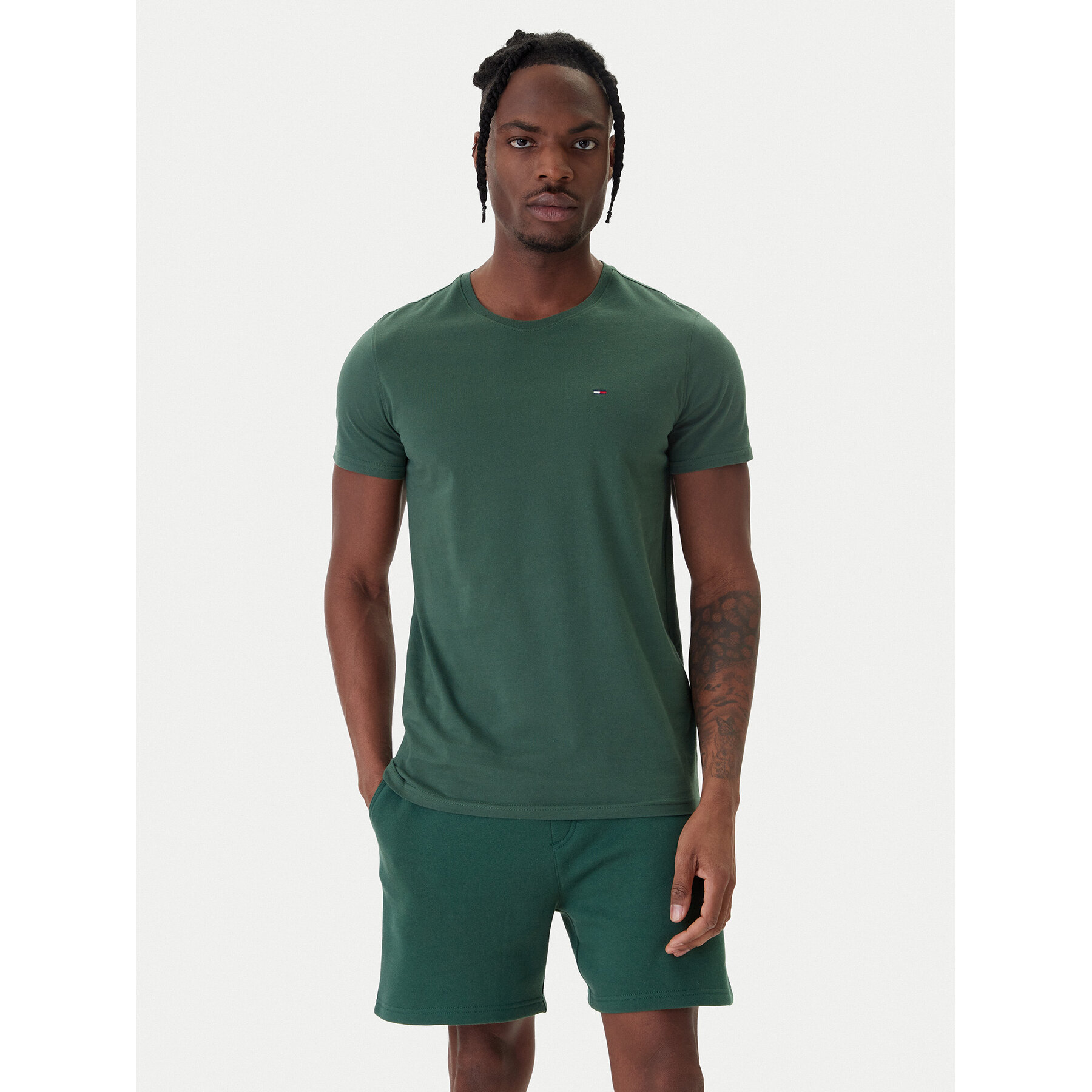 Tommy Jeans T-Shirt DM0DM04411 Zielony Slim Fit