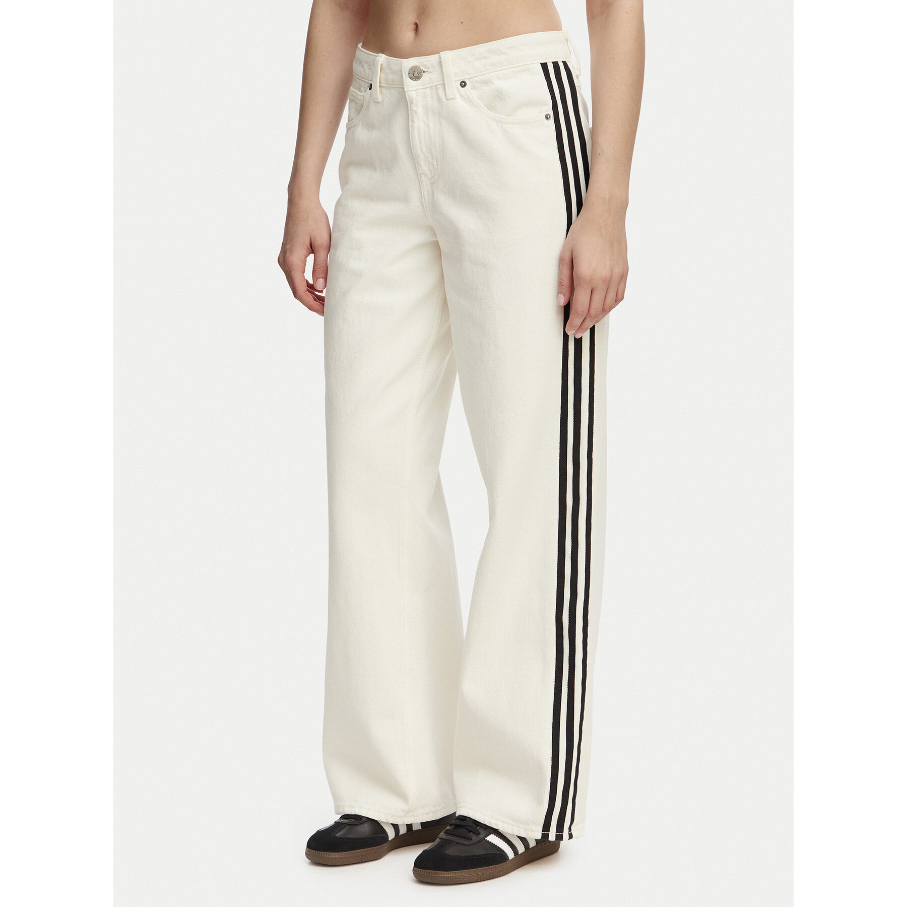 adidas Jeansy Firebird KD2895 Beżowy Loose Fit