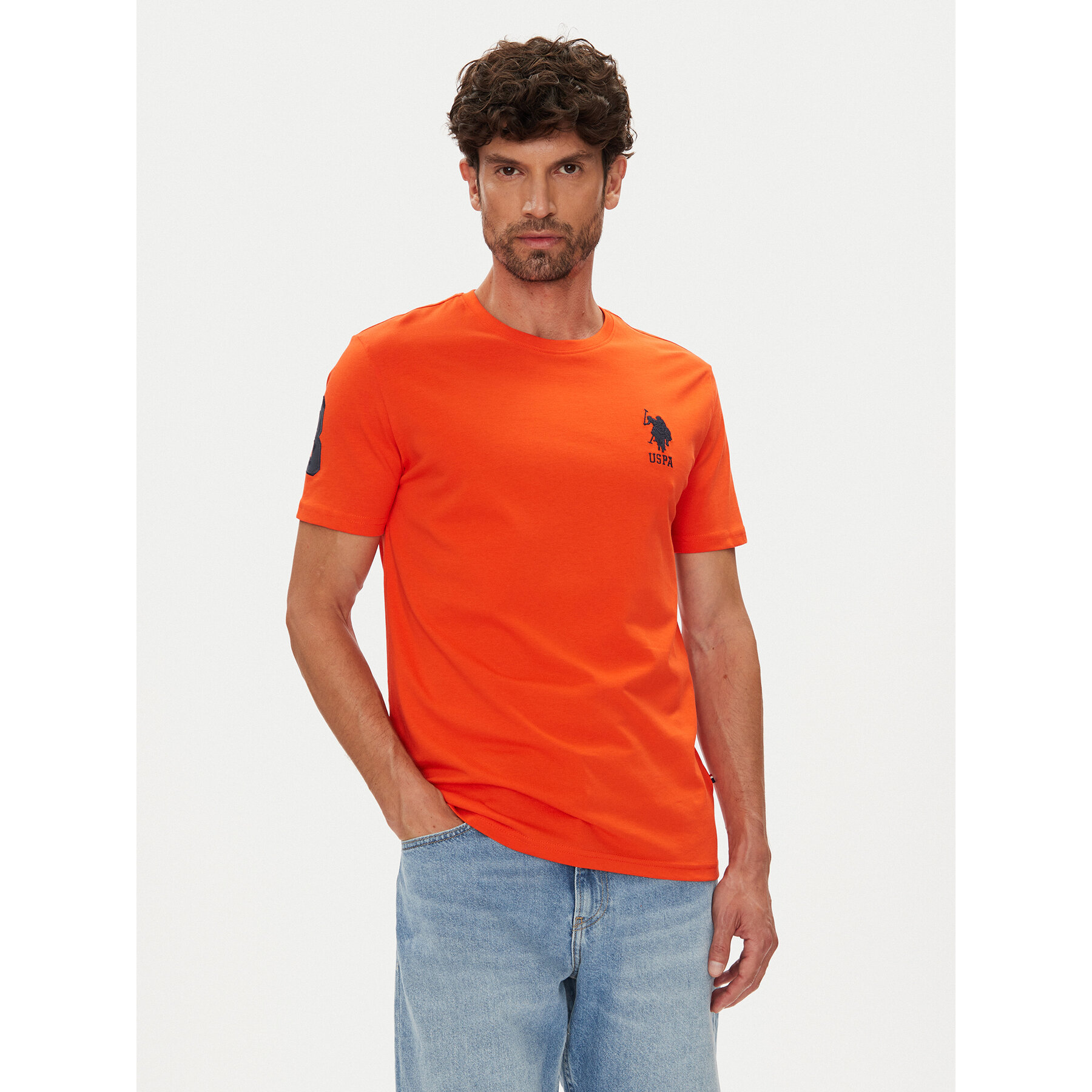 U.S. Polo Assn. T-Shirt MUP3311 Pomarańczowy Slim Fit