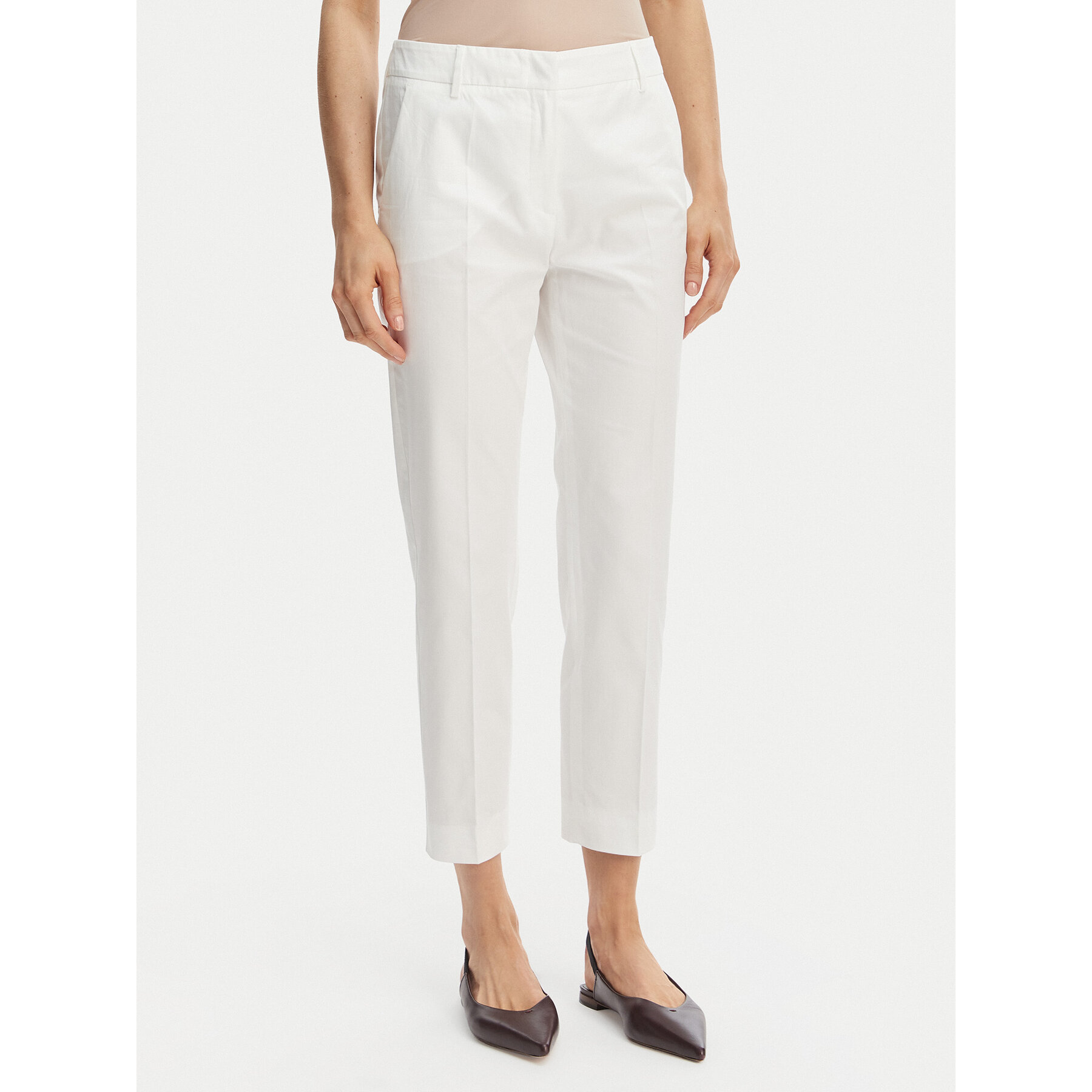 Weekend Max Mara Spodnie materiałowe Cecco 2615131082 Biały Regular Fit