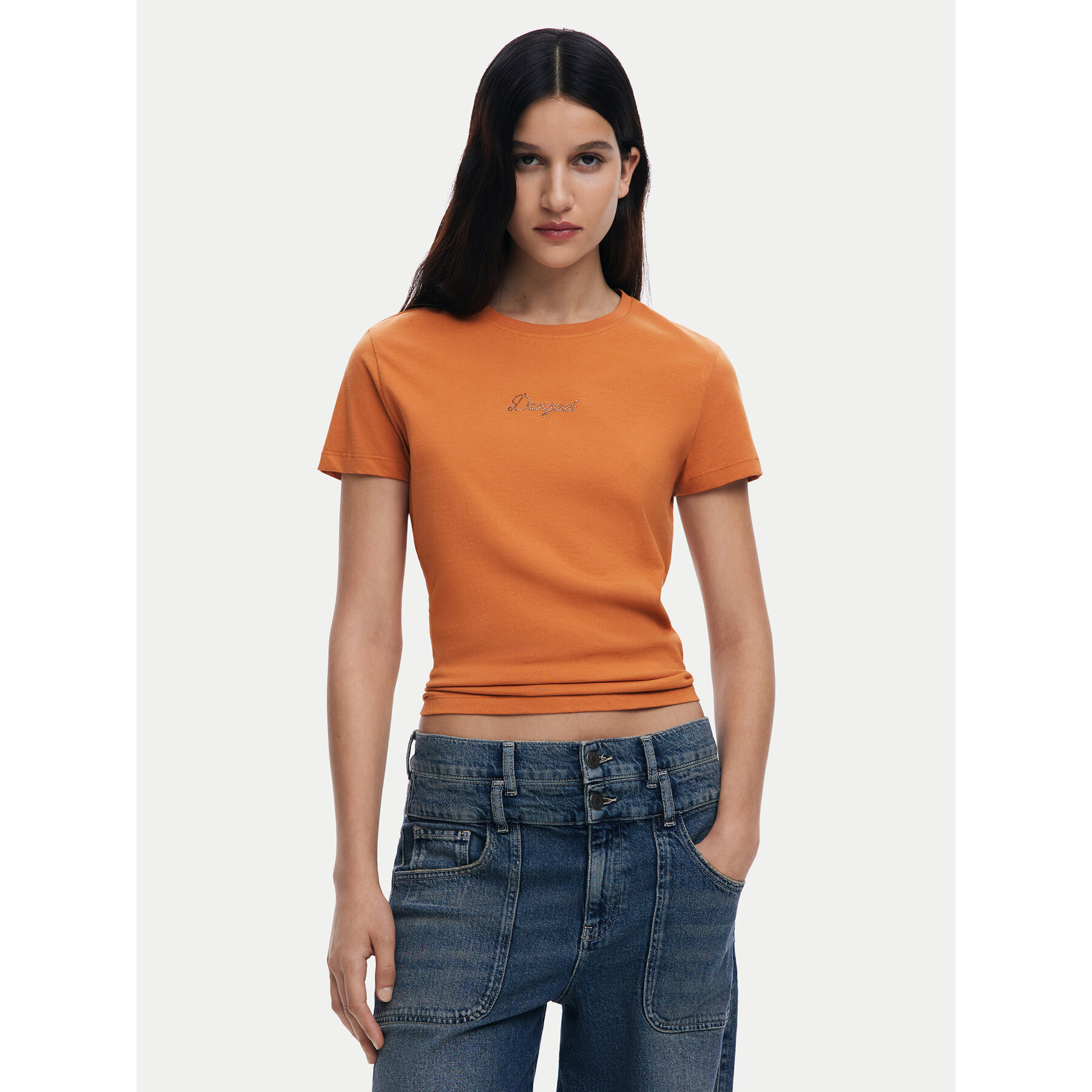 Desigual T-Shirt 25SWTK15 Pomarańczowy Regular Fit