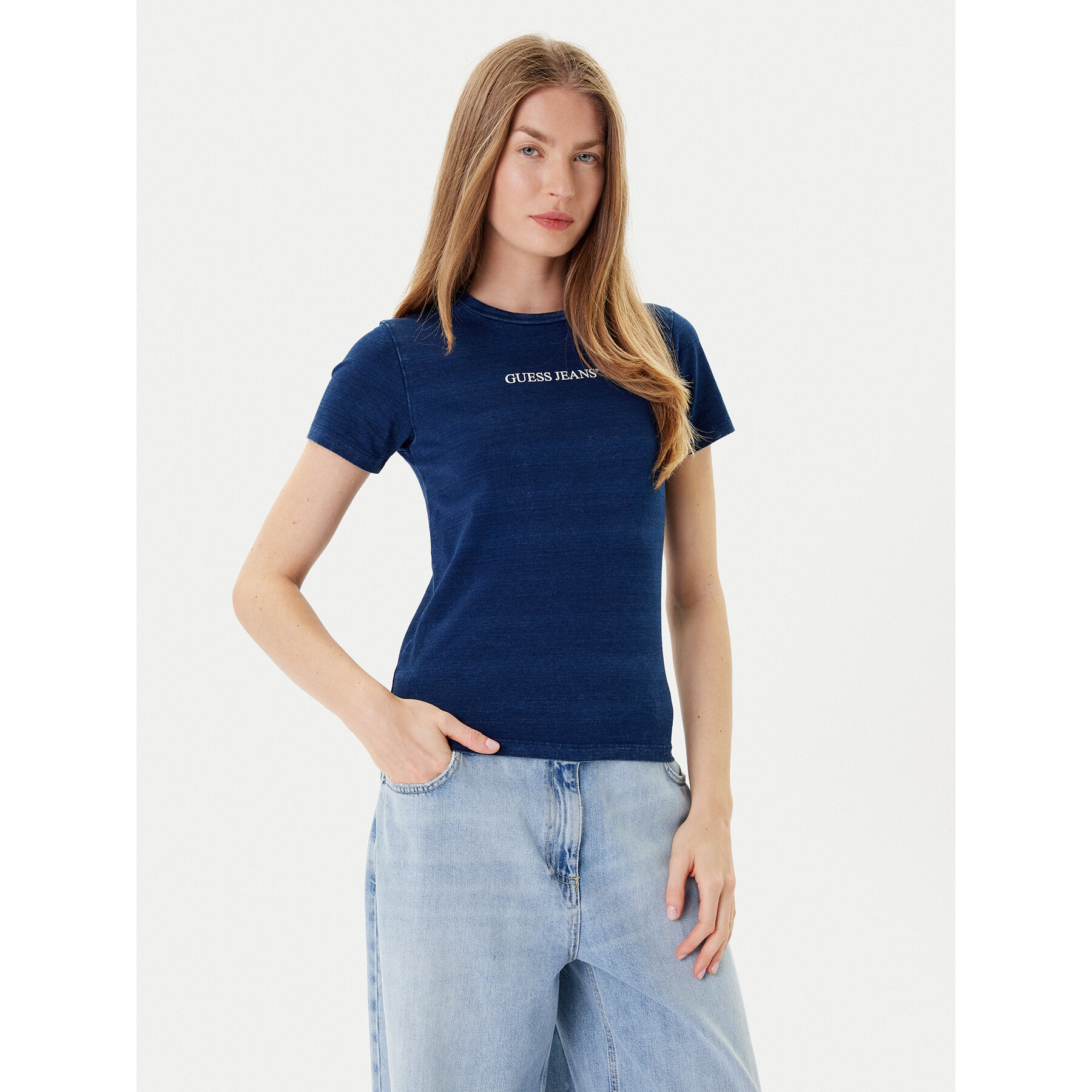 Guess Jeans T-Shirt W5GI41 KCTL1 Granatowy Slim Fit