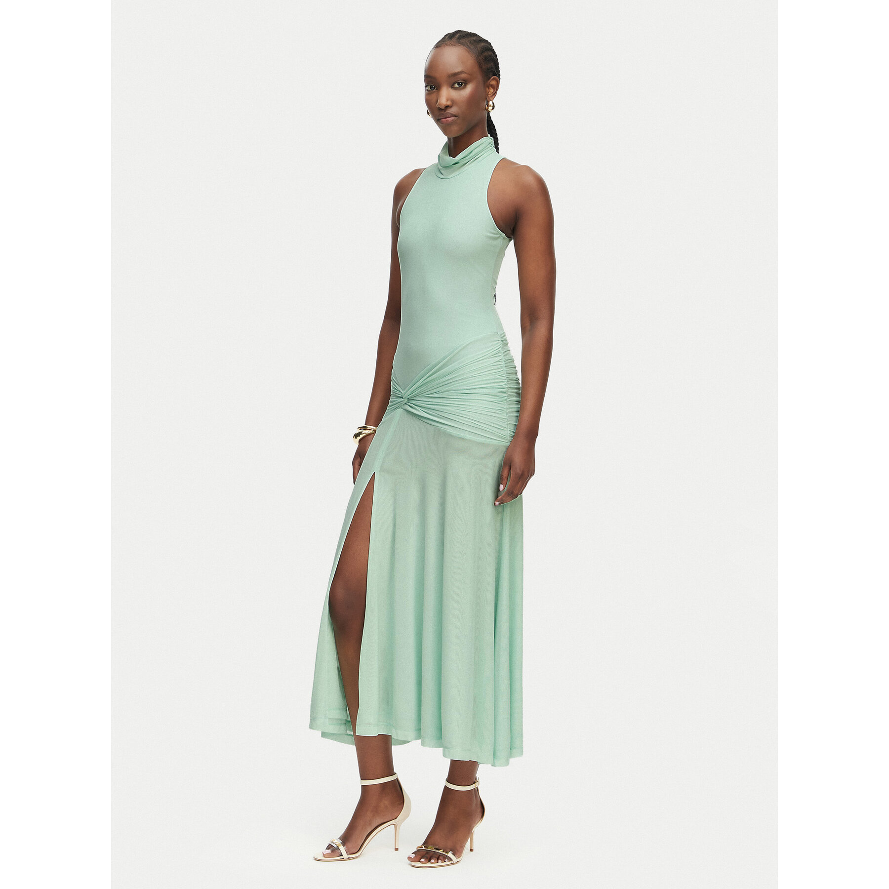 Bardot Sukienka wieczorowa Leanna 60373DB Zielony Regular Fit