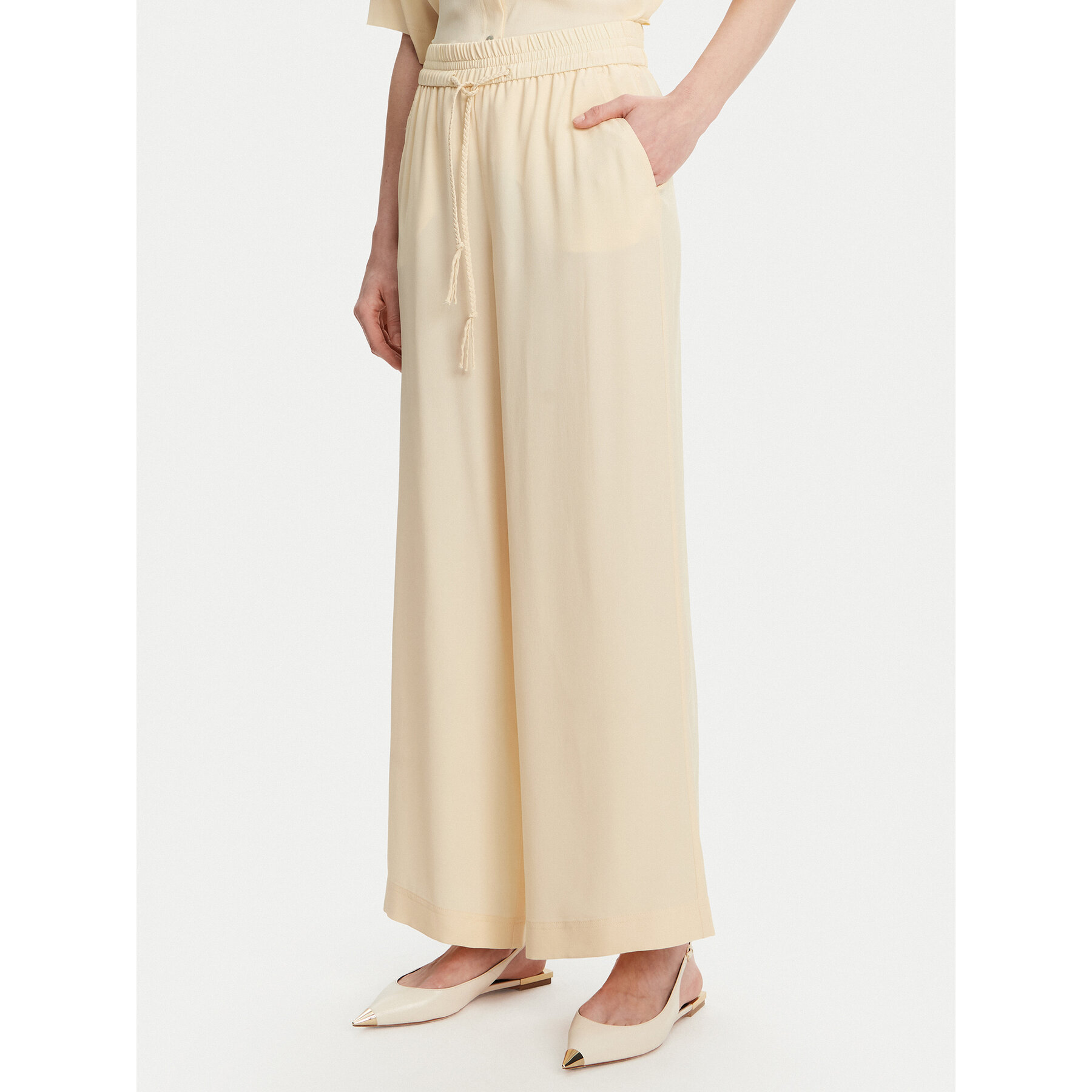 Marella Spodnie palazzo Vivaio 2513131054 Żółty Wide Leg