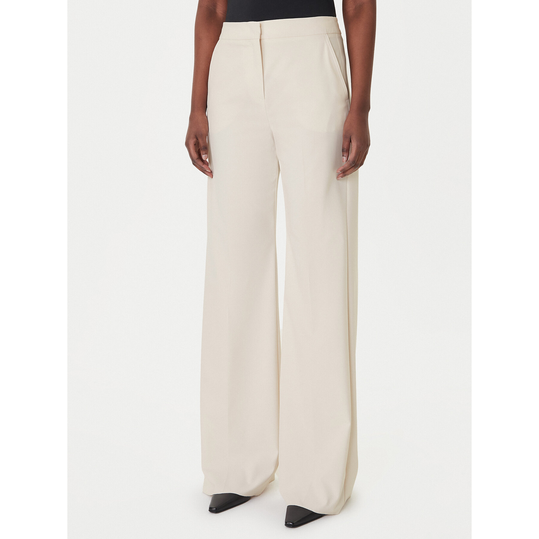 Marella Spodnie palazzo Sequoia 2613131211 Biały Wide Leg
