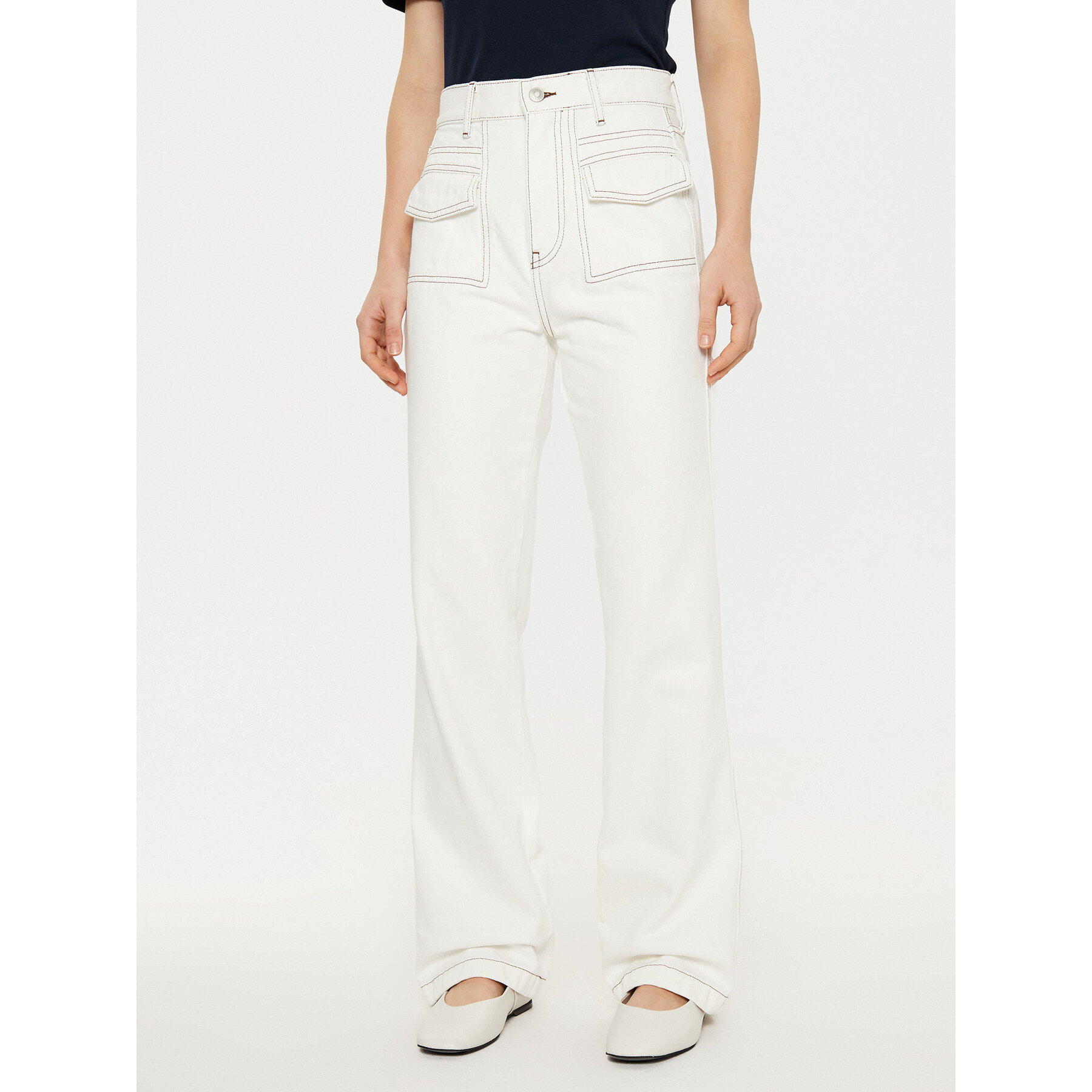 Tommy Hilfiger Jeansy WW0WW43718 Écru Relaxed Fit