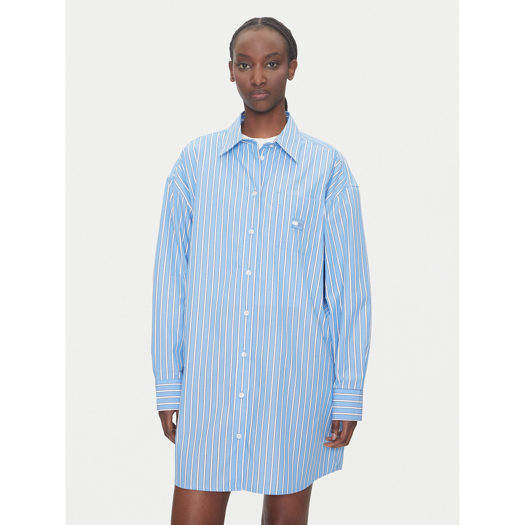 Tommy Jeans Sukienka koszulowa DW0DW21122 Niebieski Relaxed Fit