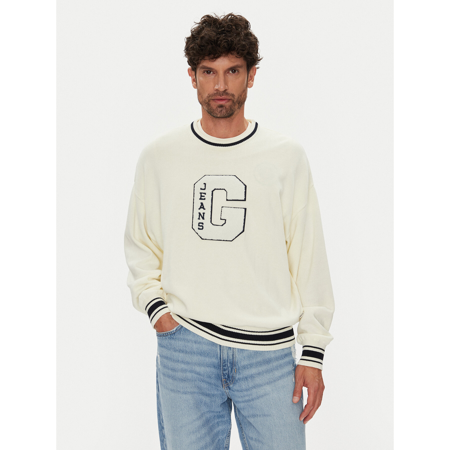 Guess Jeans Sweter M5YR21 Z3HM1 Écru Regular Fit