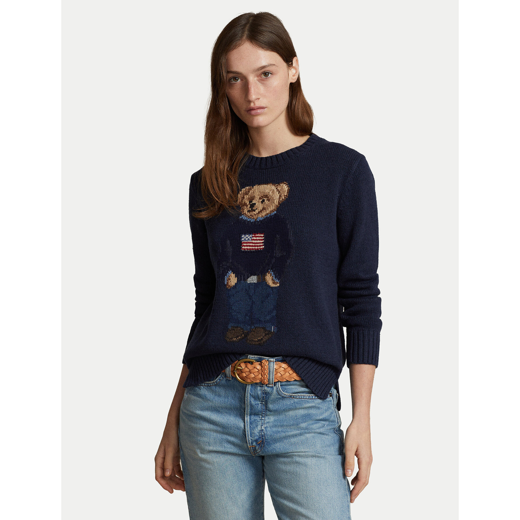 Polo Ralph Lauren Sweter 211927070001 Granatowy Relaxed Fit