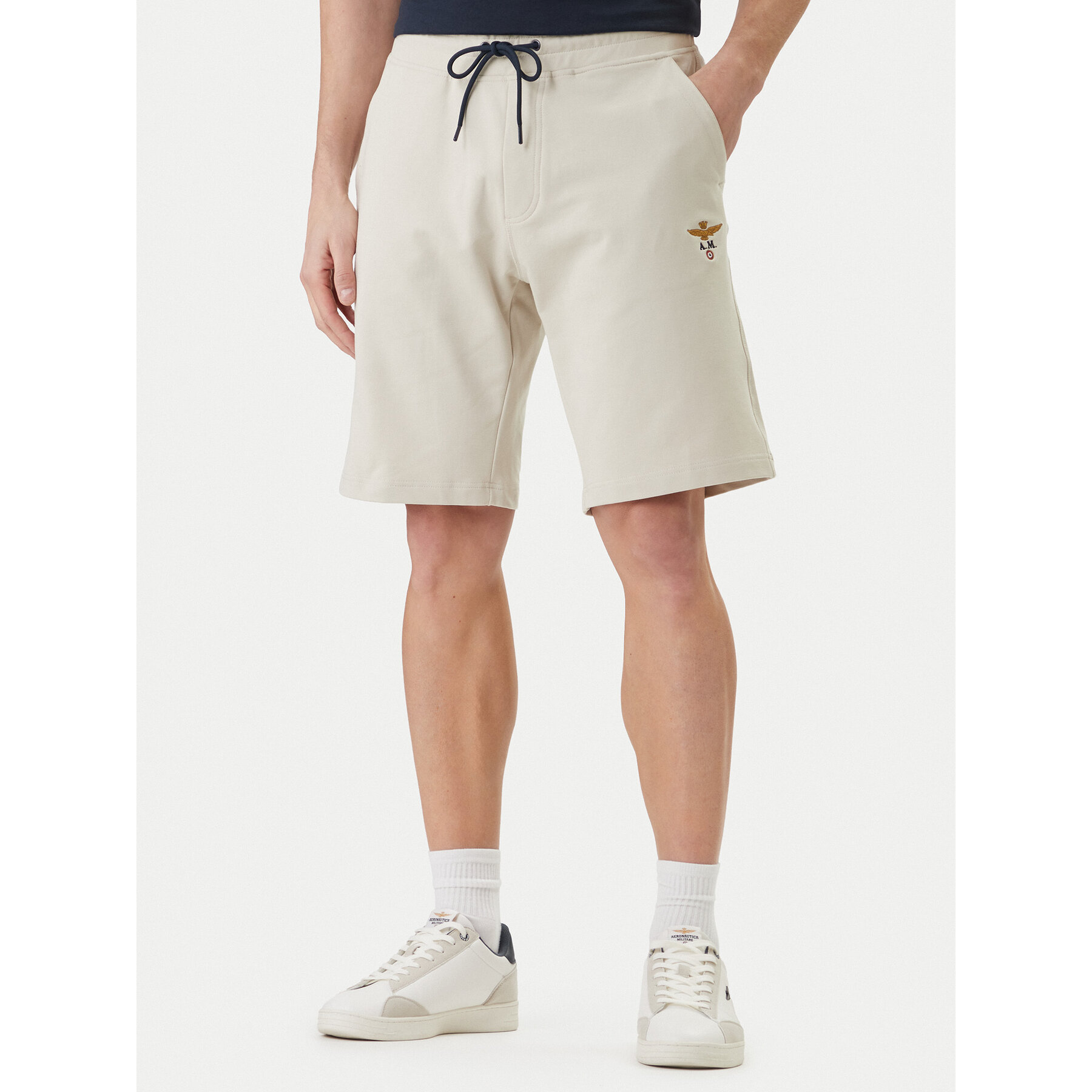 Aeronautica Militare Szorty sportowe 261BF0032UF00674 Beżowy Regular Fit