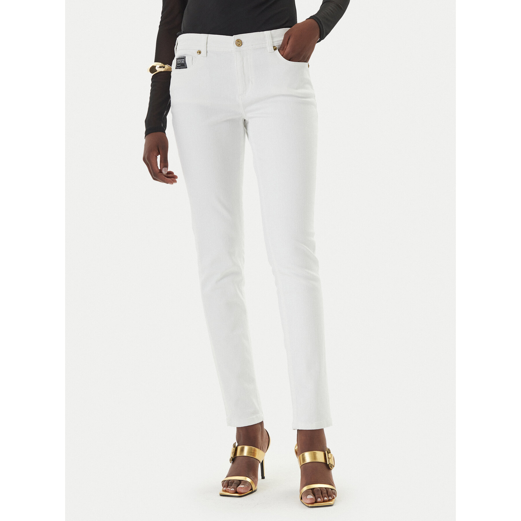 Versace Jeans Couture Jeansy 80HAB5K1 CEWCA Biały Skinny Fit