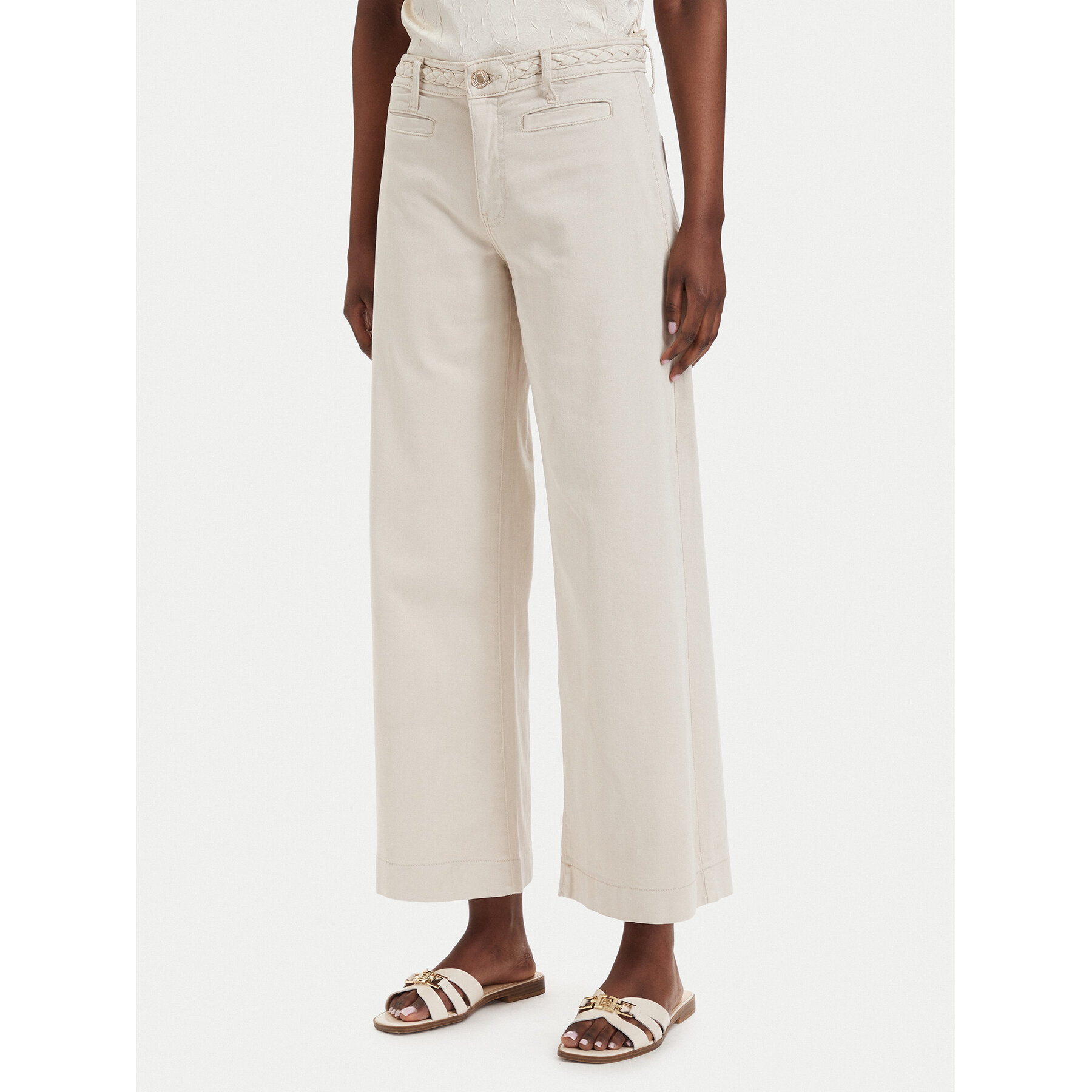 Guess Jeansy W6GB15 W1886 Beżowy Wide Leg