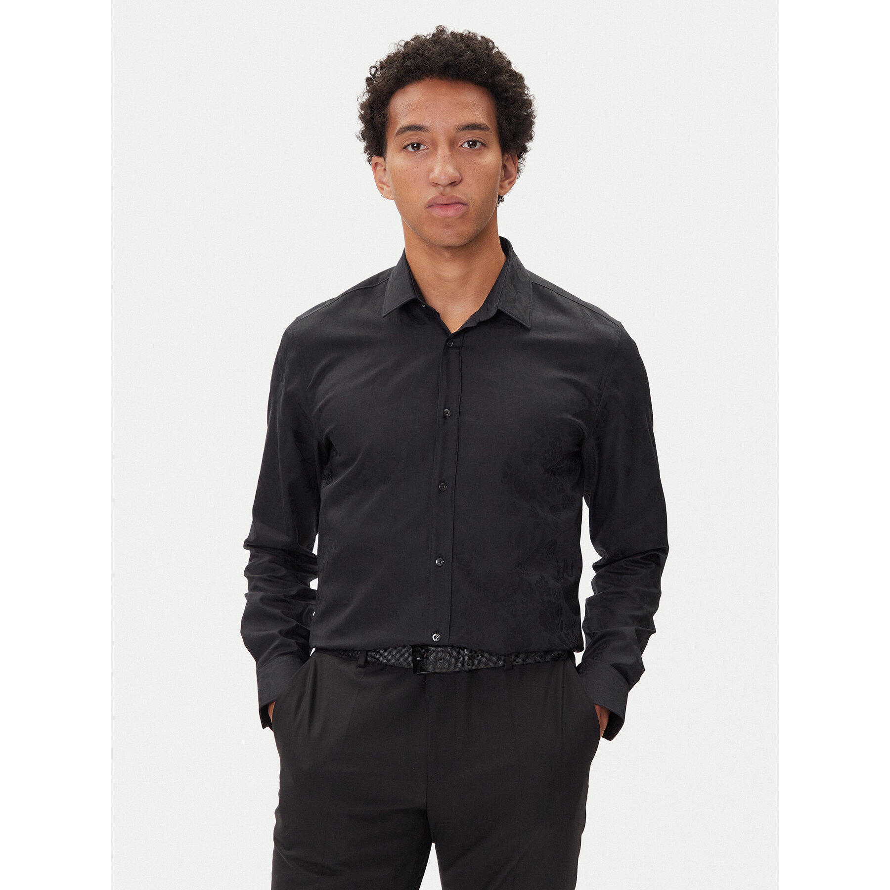 HUGO Koszula Elisha02 50544981 Czarny Slim Fit