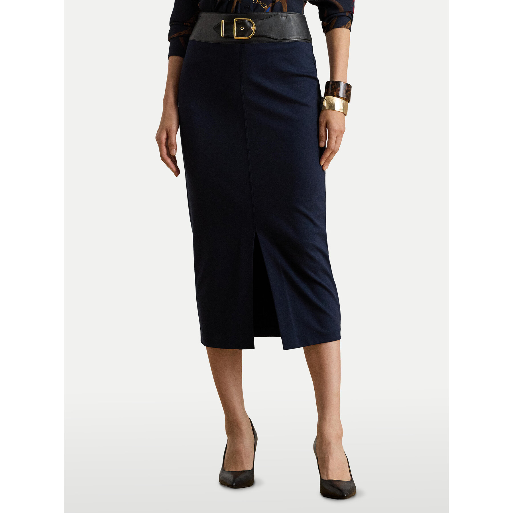 LAUREN RALPH LAUREN Spódnica ołówkowa 200P03729001 Granatowy Regular Fit