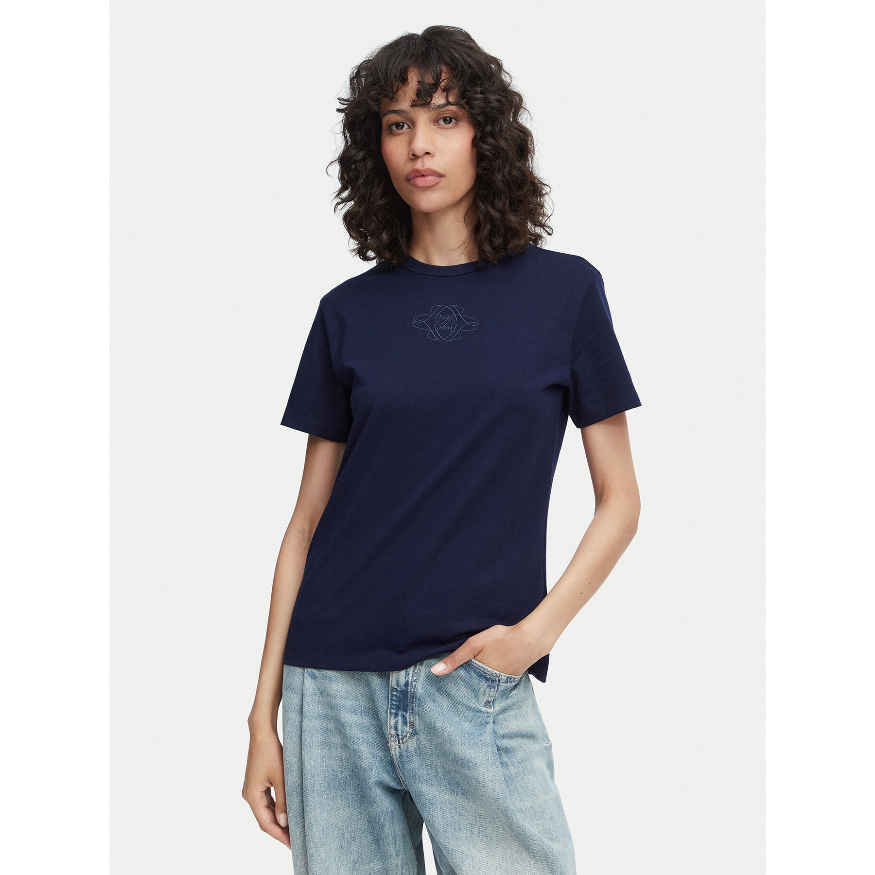 HUGO T-Shirt Damacia 8 50573353 Granatowy Regular Fit