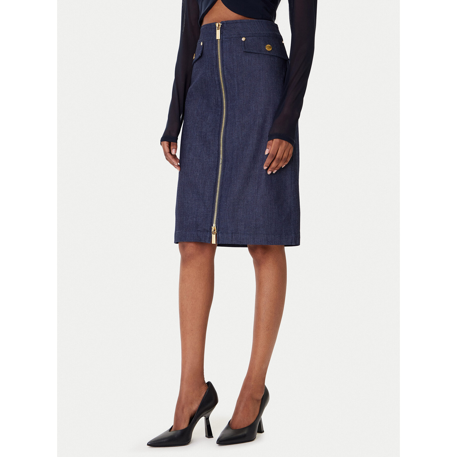 Marciano Guess Spódnica jeansowa 5YPD40 7457A Granatowy Slim Fit