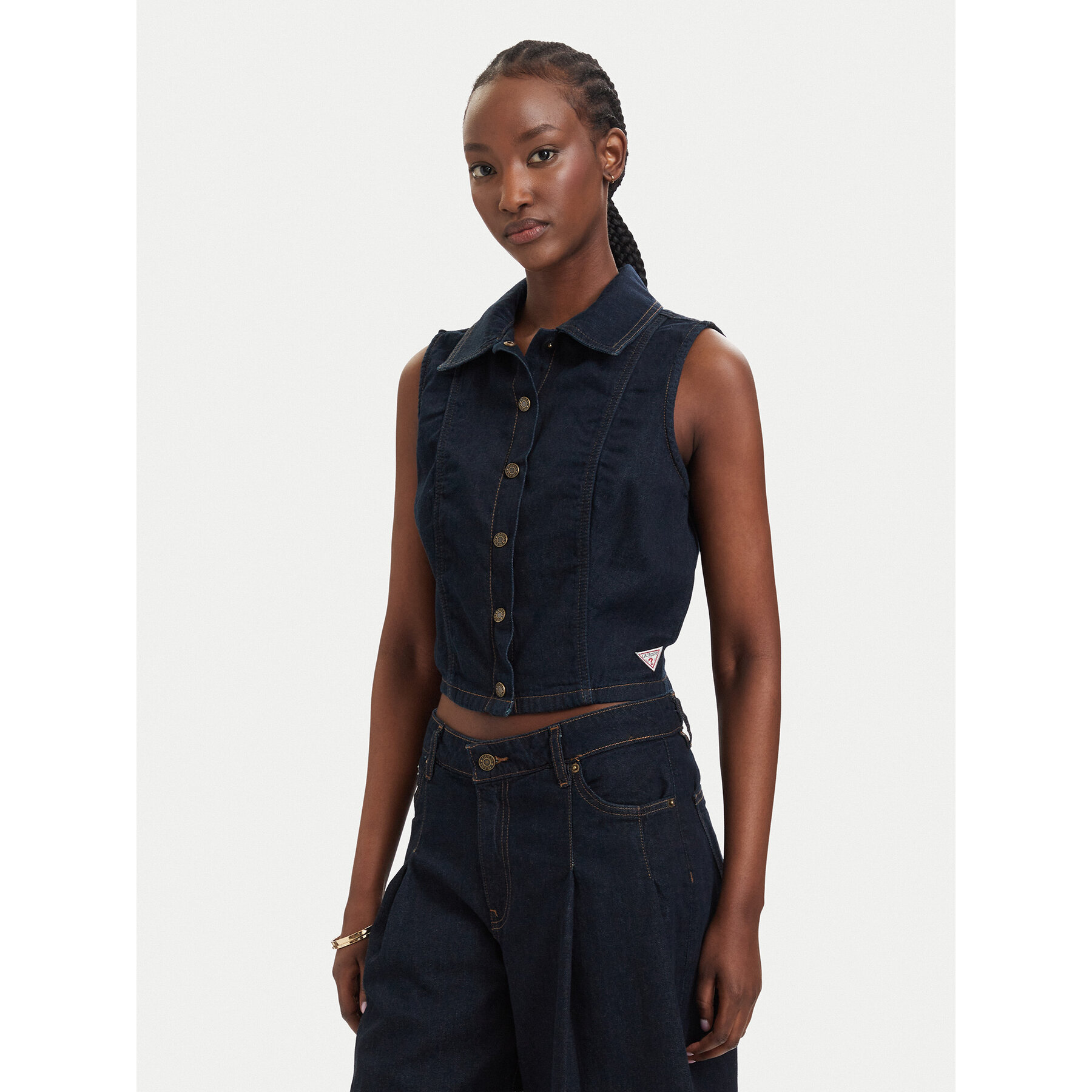 Guess Jeans Kamizelka W6GHZ9 D7971 Granatowy Regular Fit
