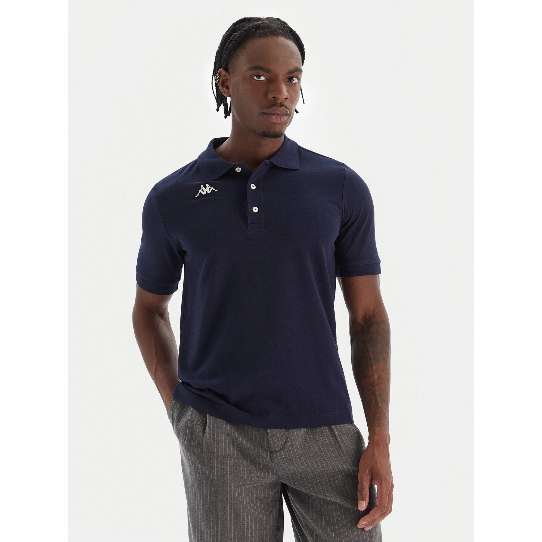 Kappa Polo Logo Sharas Mss 302B3D0 Granatowy Regular Fit