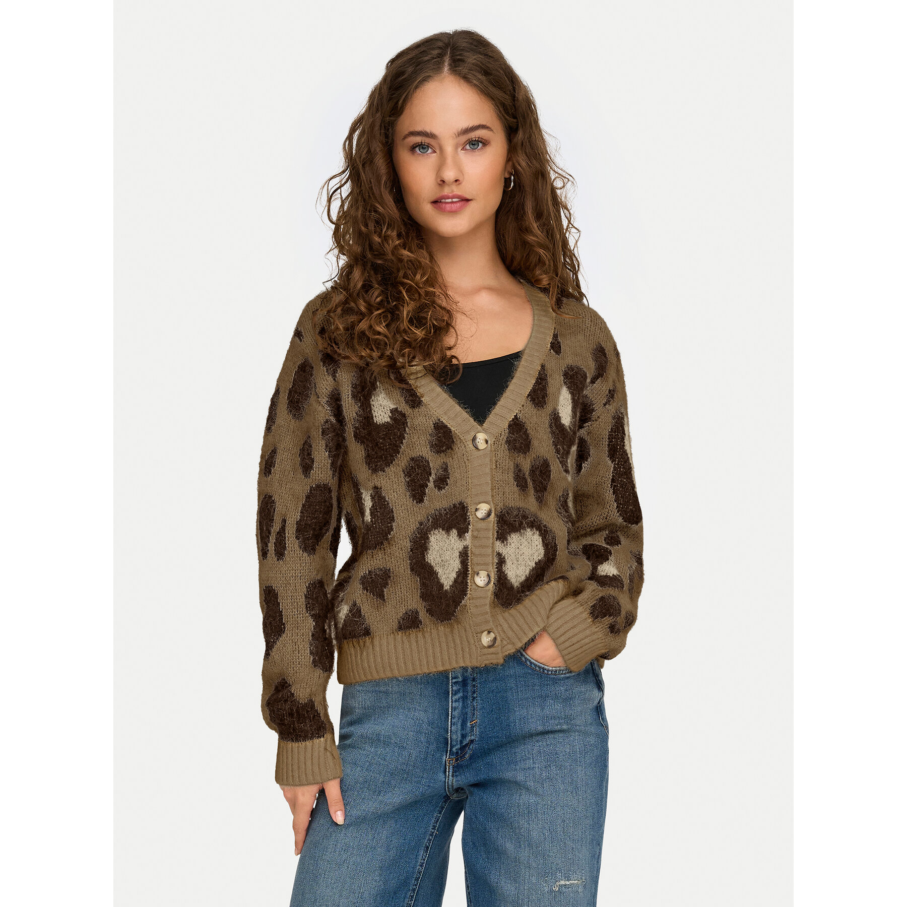 ONLY Kardigan Edelie 15353090 Brązowy Regular Fit