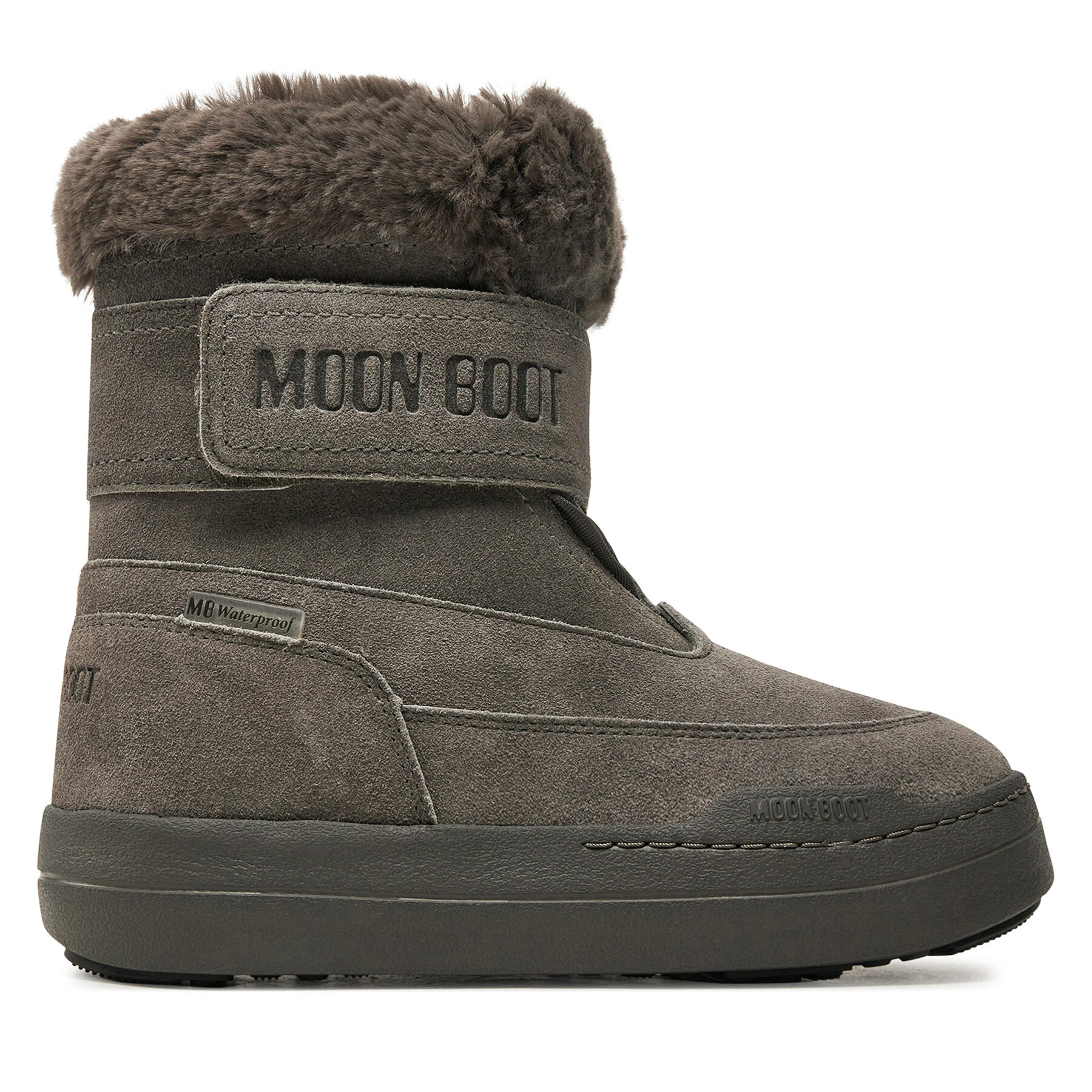 Moon Boot Śniegowce Junior Park Dtrap Boot Suede 80D3440040 Szary