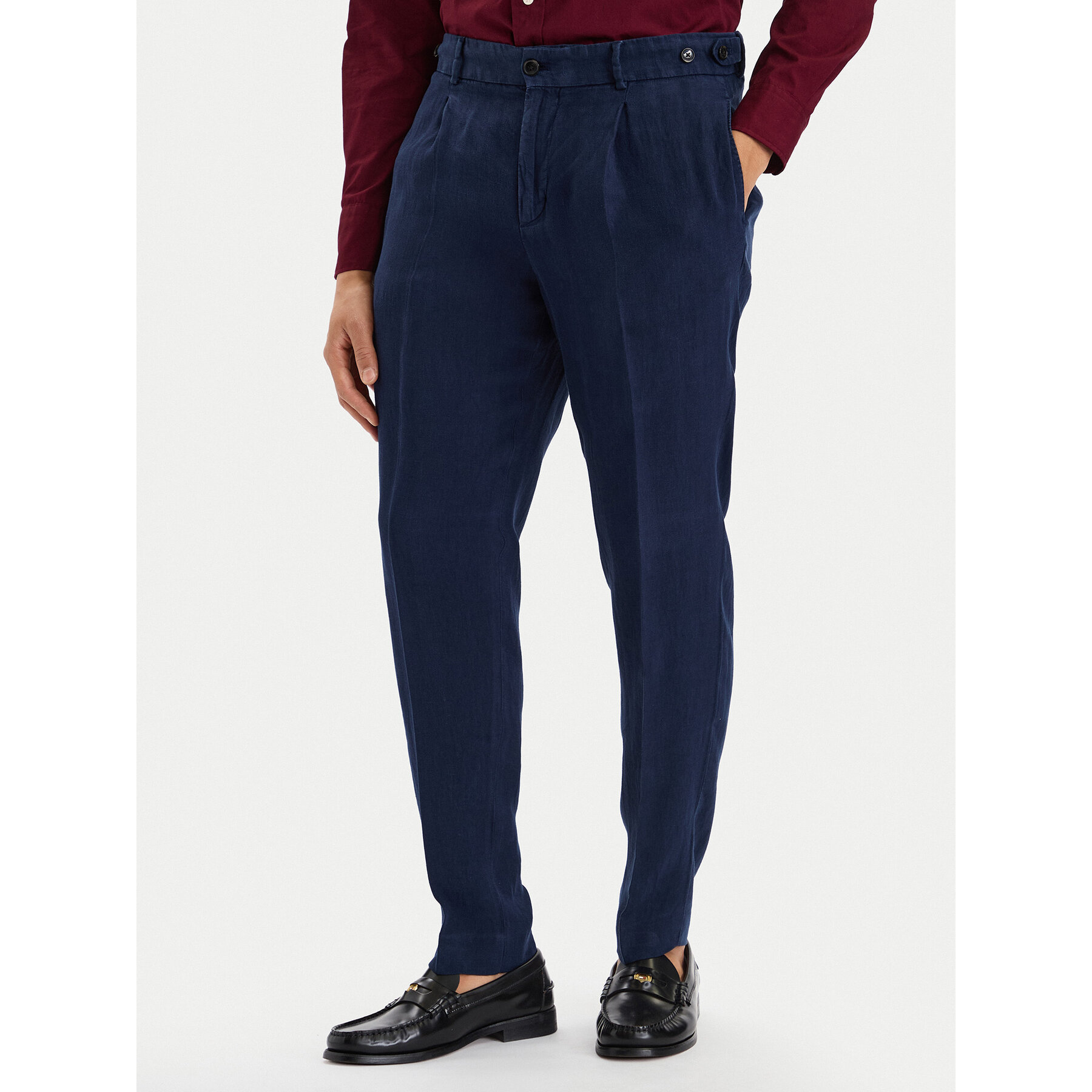 Tommy Hilfiger Spodnie materiałowe Smart Casual MW0MW42708 Granatowy Regular Fit