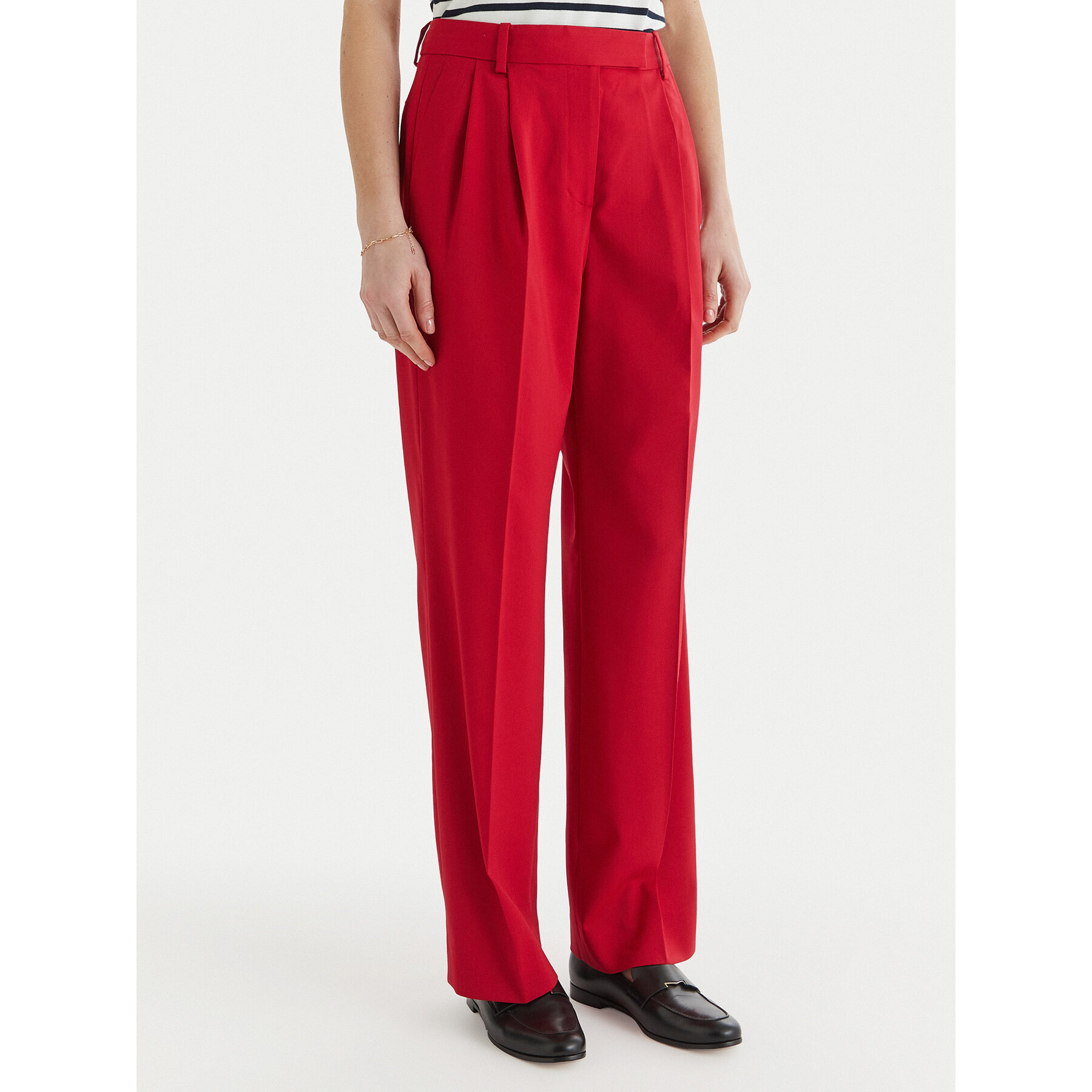 Tommy Hilfiger Spodnie materiałowe Timeless WW0WW48352 Czerwony Straight Fit