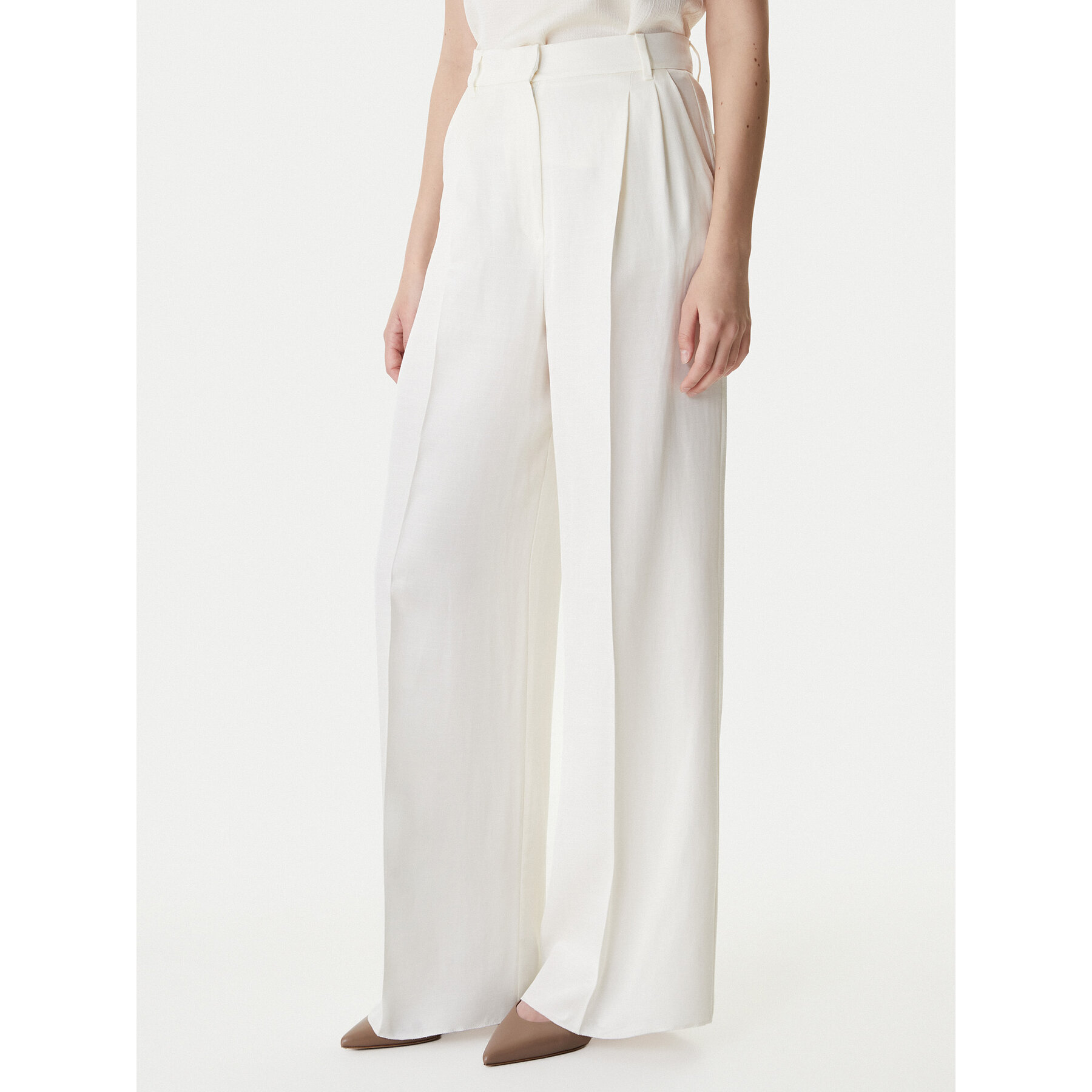Marella Spodnie materiałowe Adito 2615131221 Écru Straight Fit