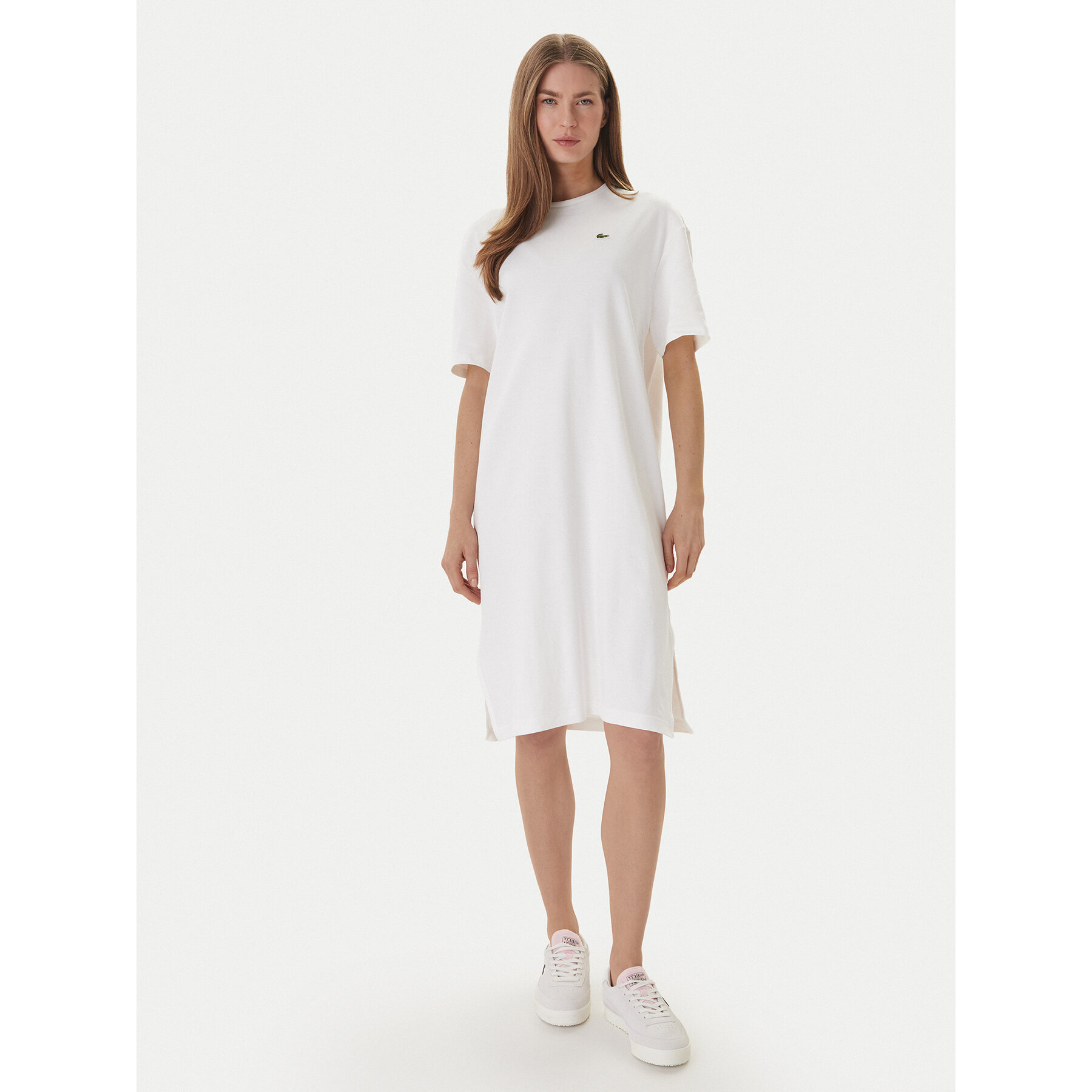 Lacoste Sukienka codzienna EF2883 Écru Oversize
