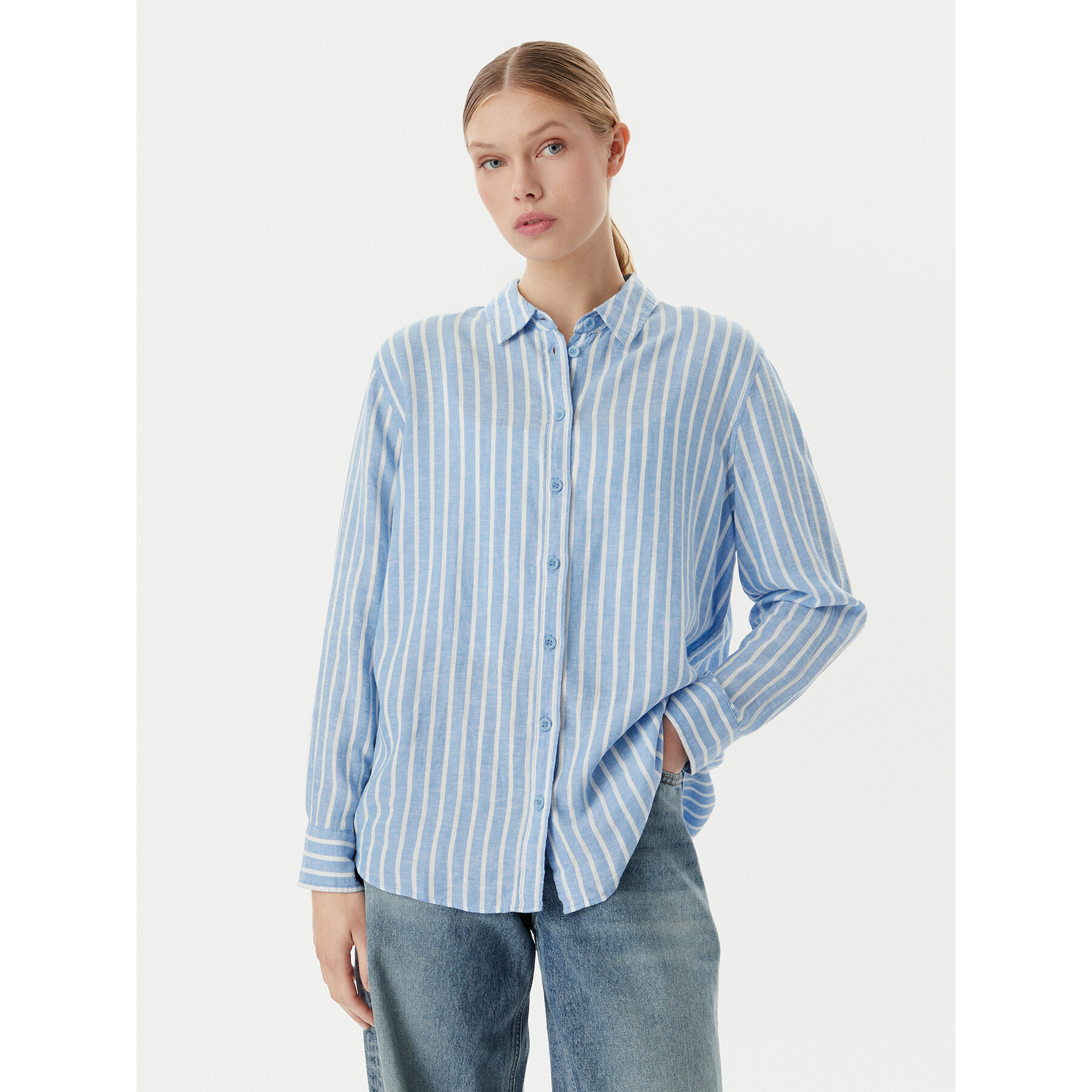 Vero Moda Koszula Linn 10305085 Niebieski Relaxed Fit