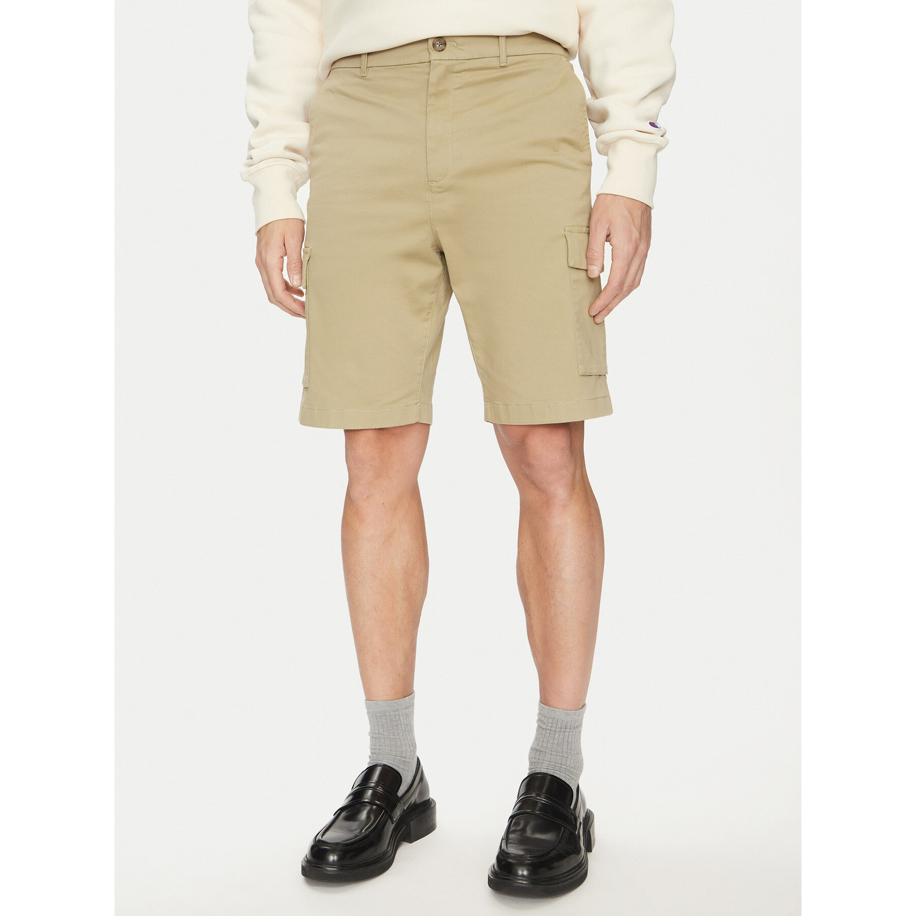 Calvin Klein Szorty materiałowe Modern Twill K10K114067 Beżowy Regular Fit