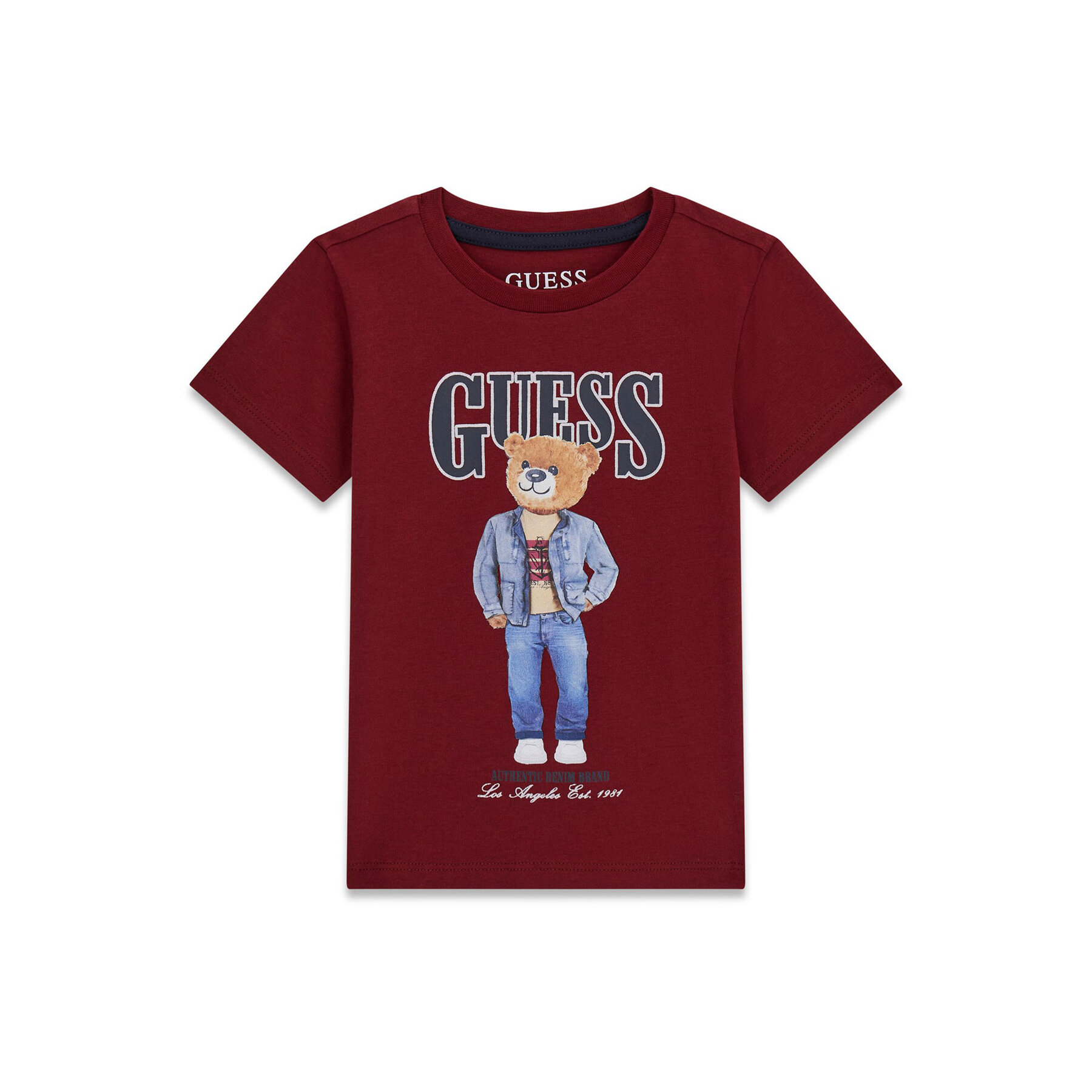 Guess T-Shirt N6RI05 K8HM4 Bordowy Regular Fit