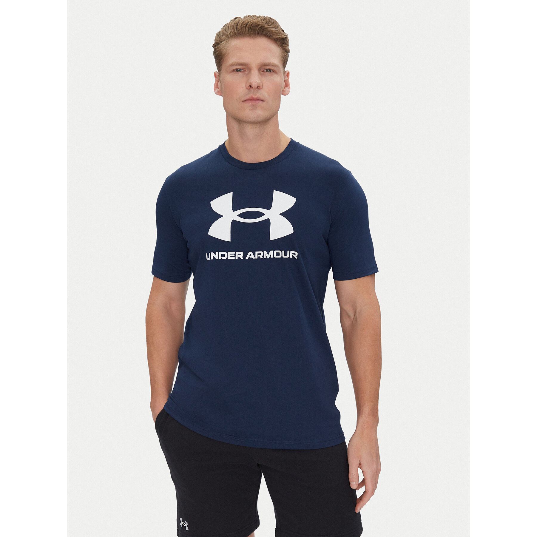 Under Armour T-Shirt Ua Sportstyle Logo Update Ss 1382911 Granatowy Loose Fit