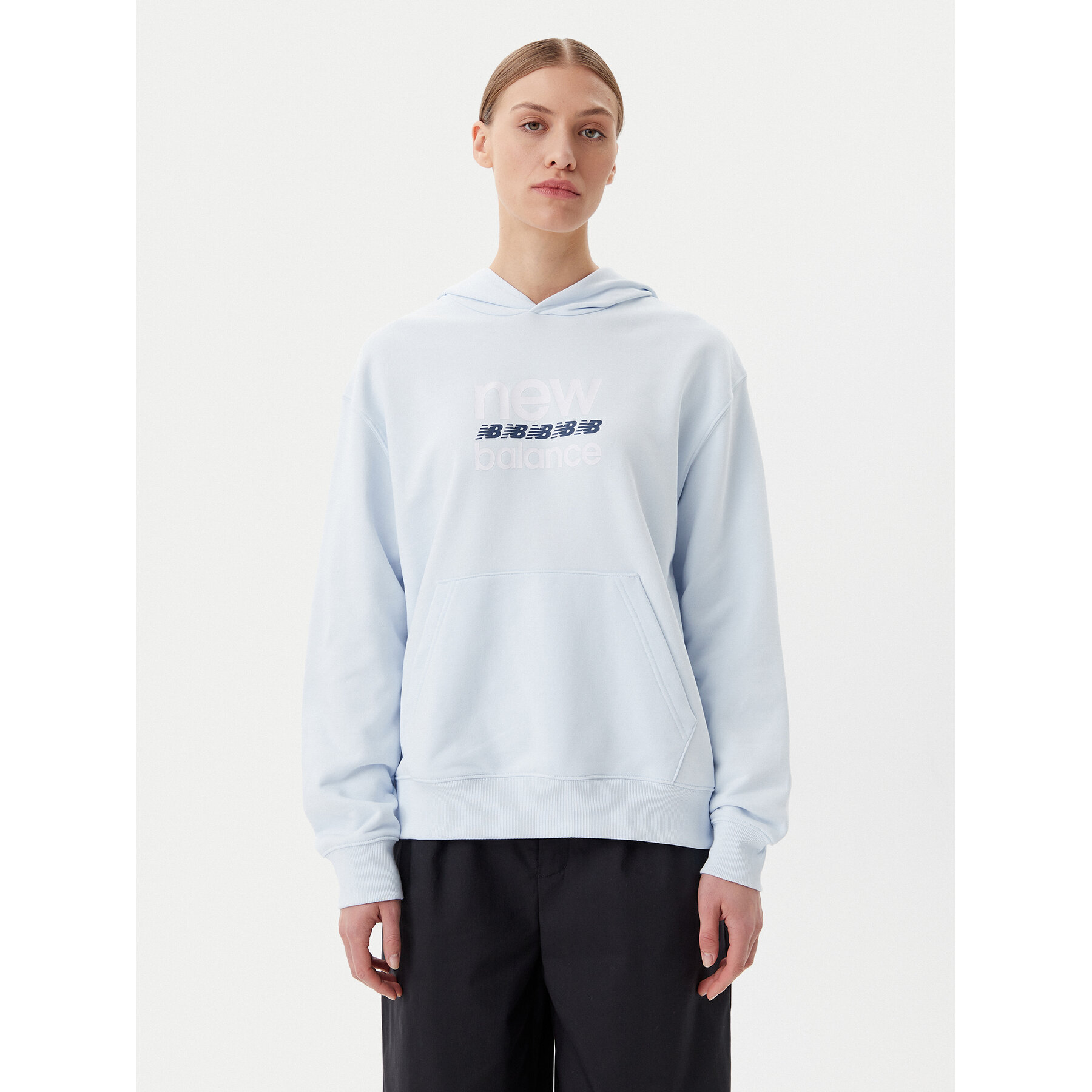 New Balance Bluza Sport Graphic WT51519 Niebieski Relaxed Fit