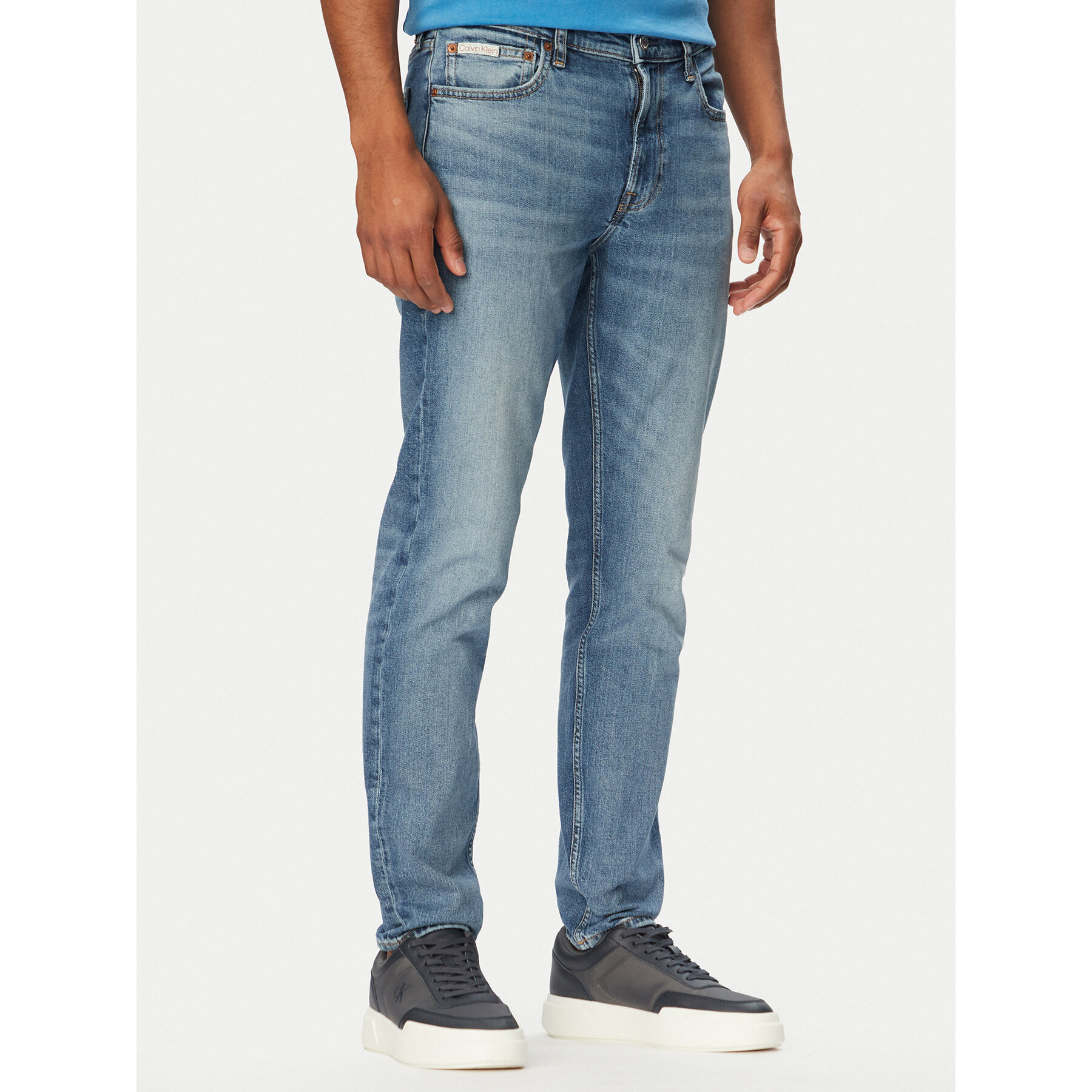Calvin Klein Jeans Jeansy LV04RF742G Niebieski Tapered Fit