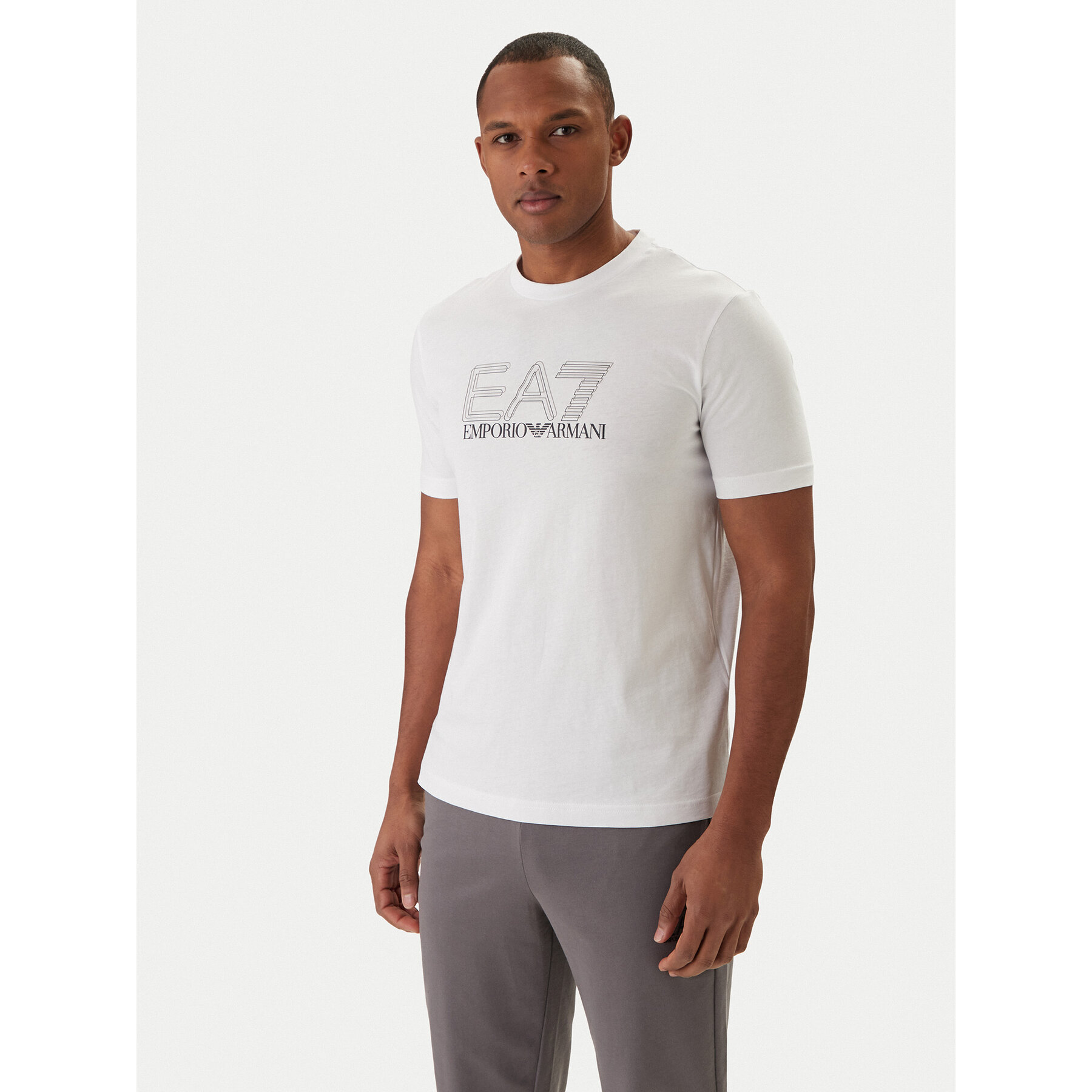 EA7 Emporio Armani T-Shirt 7M001307 AF10375 Biały Regular Fit