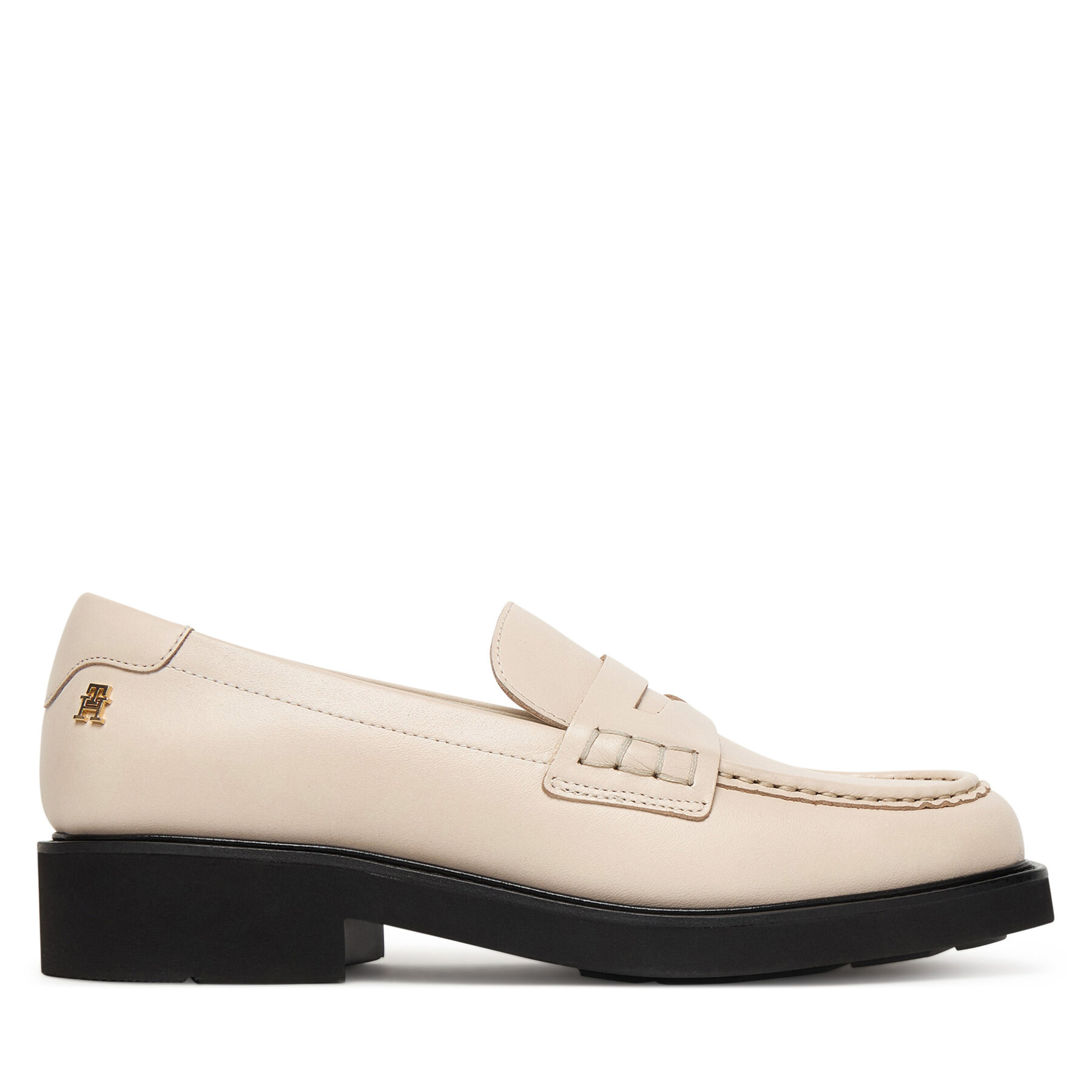 Tommy Hilfiger Loafersy Elettra Penny Leather FW0FW09360 Écru